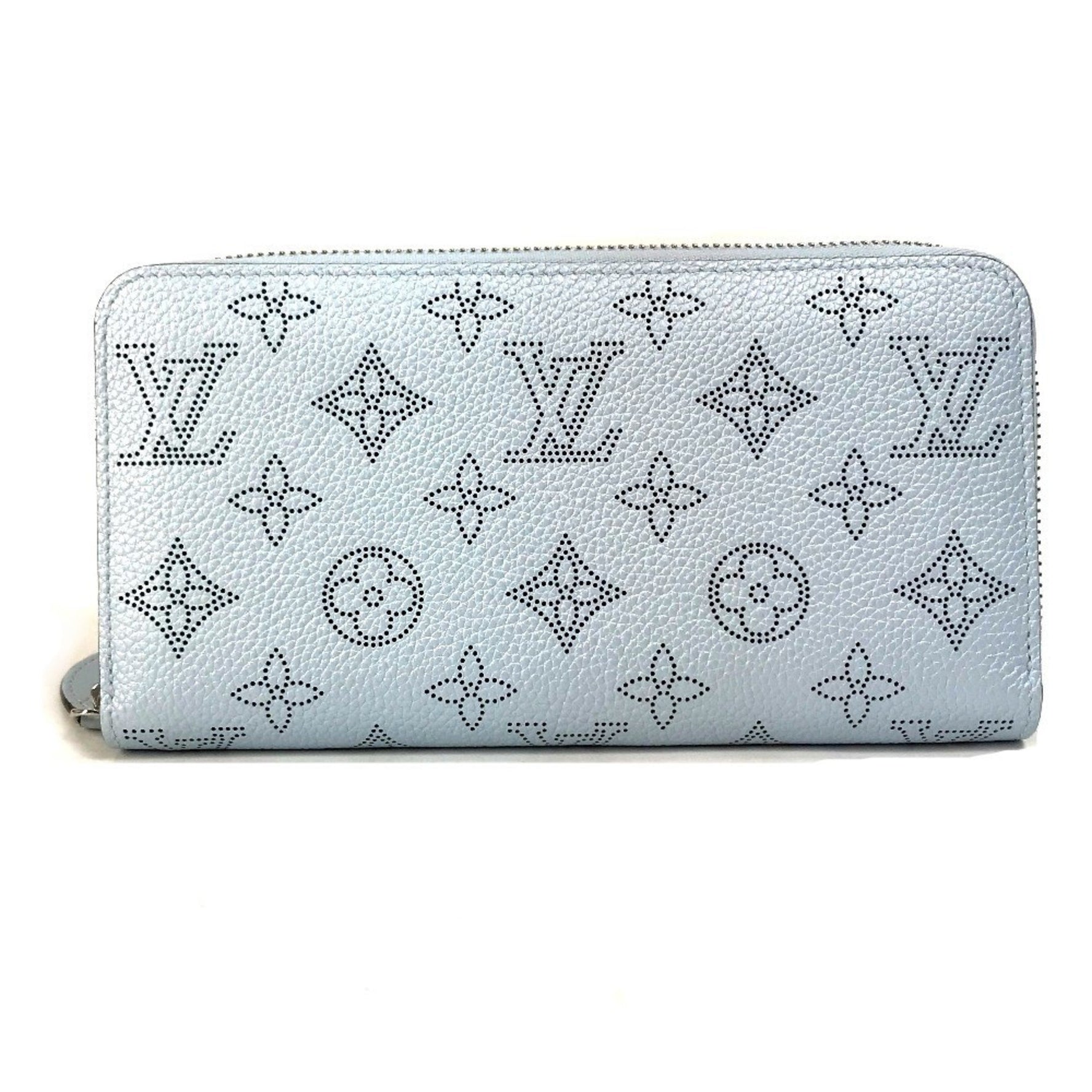 LOUIS VUITTON M82197 Monogram Mahina Zippy Wallet, Round Zipper Long Women's, Blue