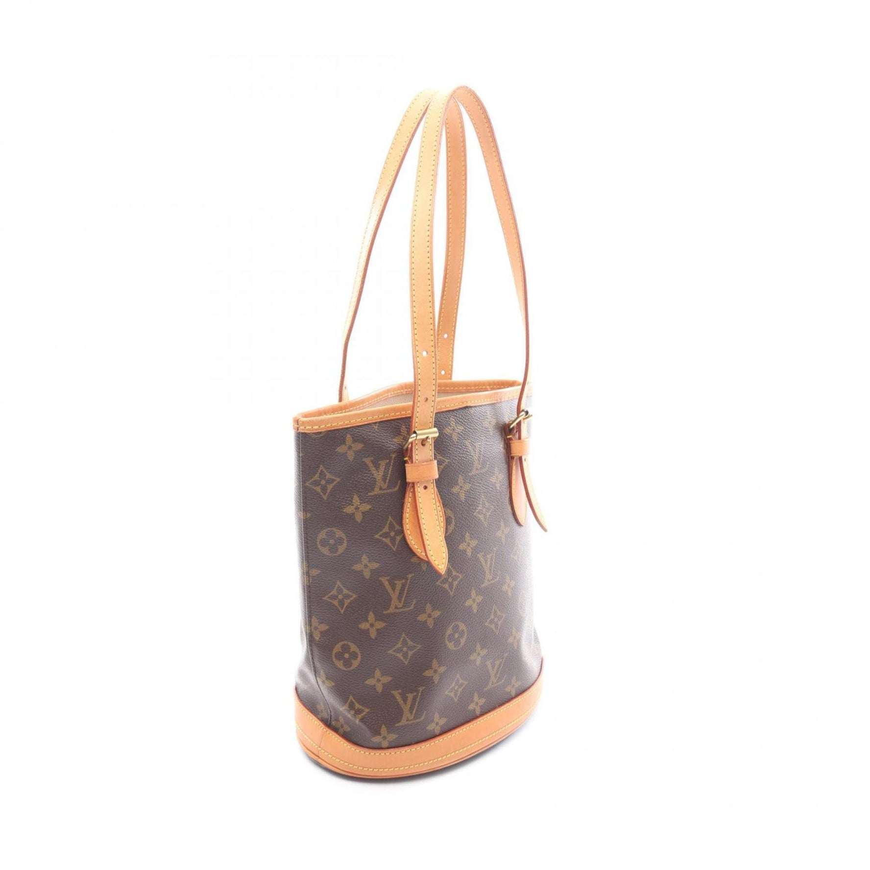 Louis Vuitton Bucket PM Handbag, Coated Canvas and Leather, Monogram