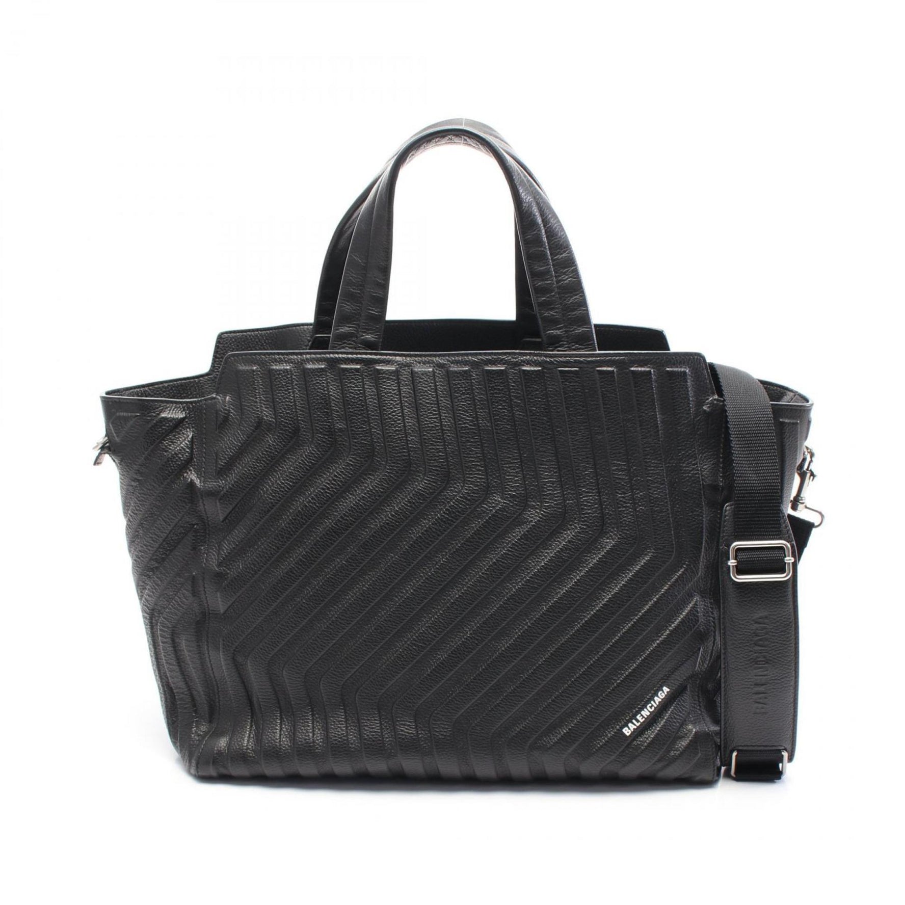 BALENCIAGA CAR EAST-WEST Tote Bag Leather Men's Black