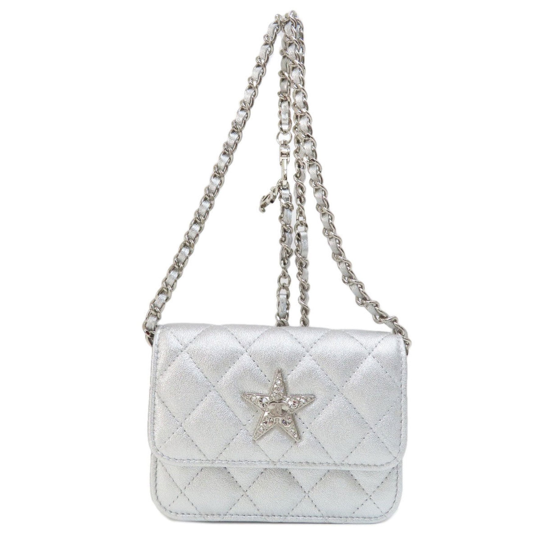 Chanel Chain Shoulder Star Motif Matelasse Bag Lambskin