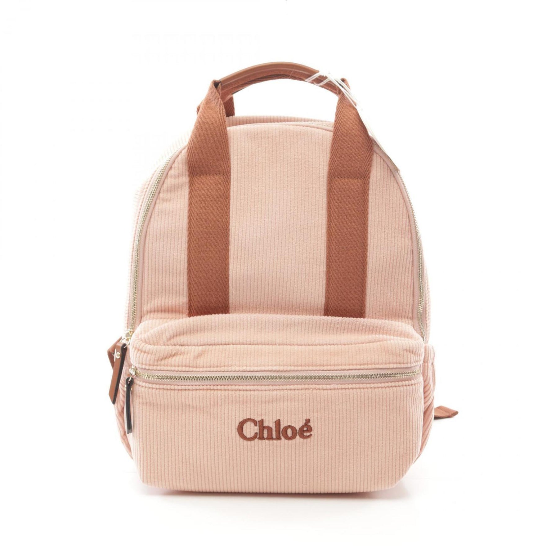 Chloé Chloe Backpack Corduroy Bag for Women Pink/Brown C20275454