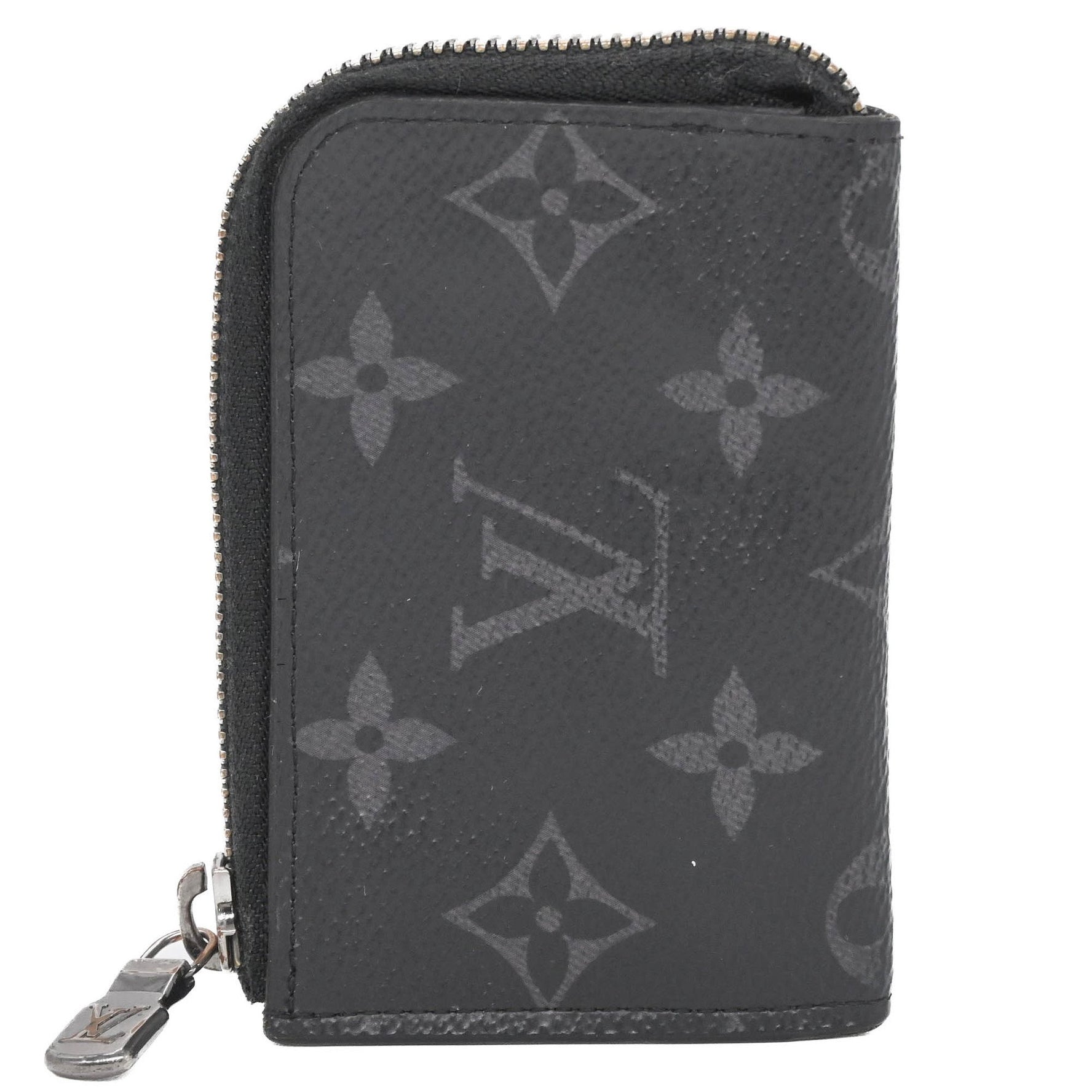 LOUISVUITTON Louis Vuitton Porte Monnaie Jour Wallet/Coin Purse, Black, Monogram Eclipse