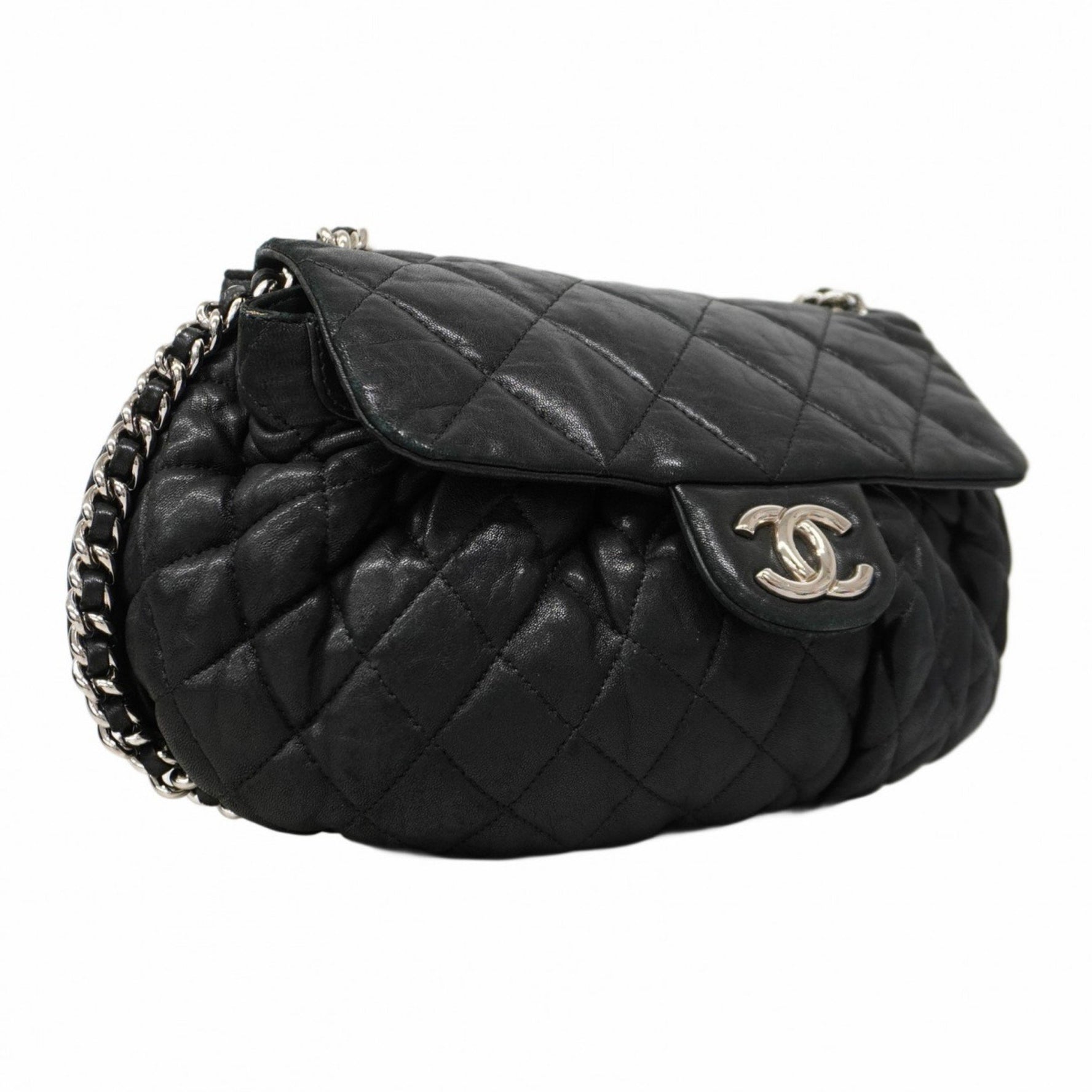 Chanel Matelasse Shoulder Bag, Leather, Black, Women's