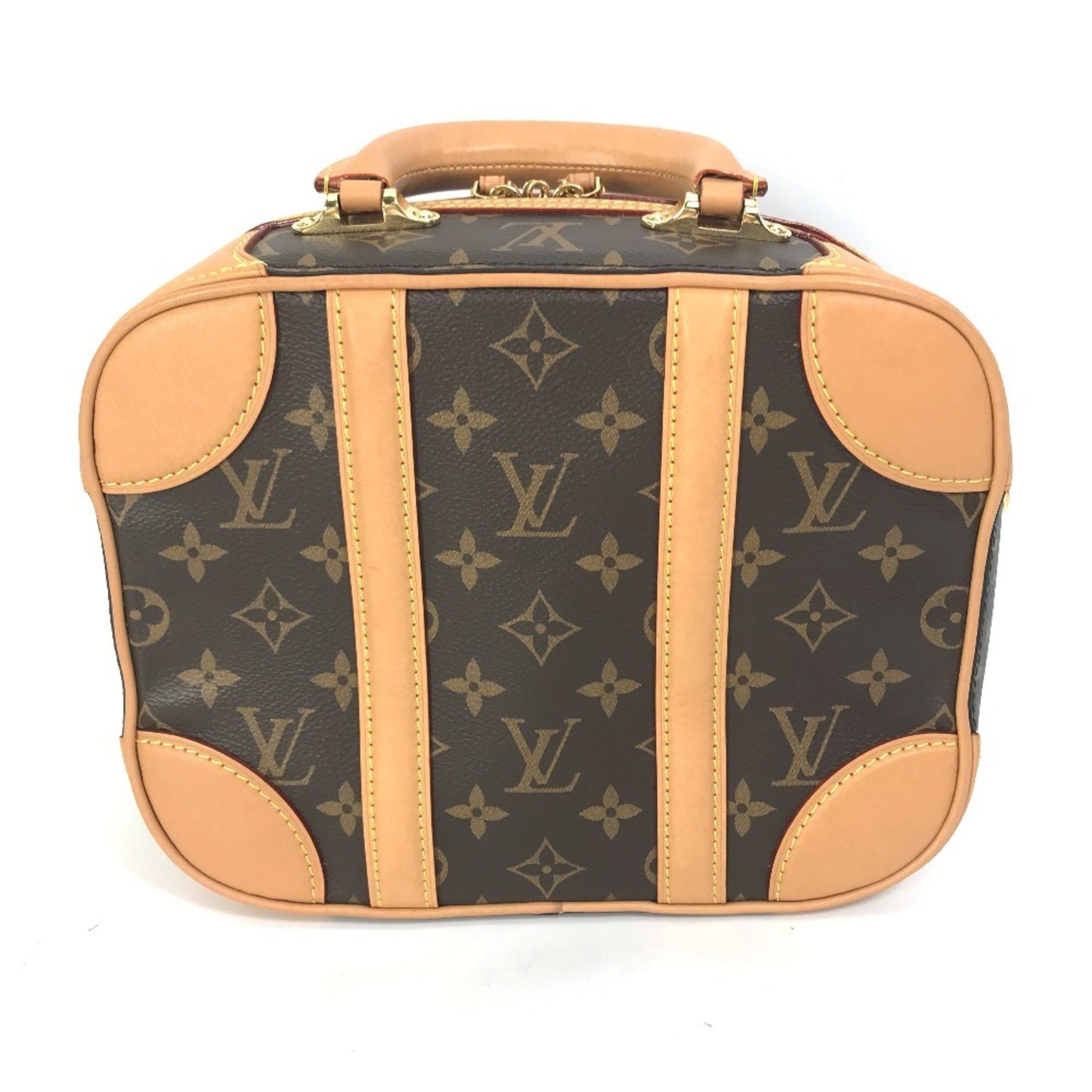 Louis Vuitton Monogram Chain Valisette PM Trunk, Handbag, Bag, Shoulder Boston Canvas, Brown