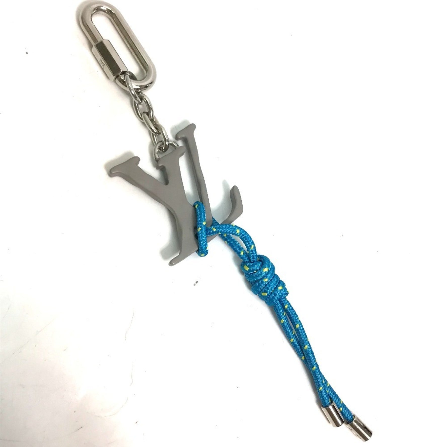 LOUIS VUITTON MP2618 Bag Charm, Porte-Cles, LV Shape, Rope, Carabiner, Keychain, Metal, Men's, Blue