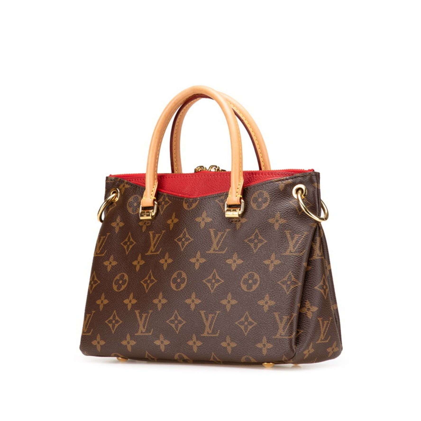 Louis Vuitton Monogram Pallas BB Handbag/Shoulder Bag, 2-Way, M41241, Cerise Brown PVC Leather, Women's, LOUIS VUITTON