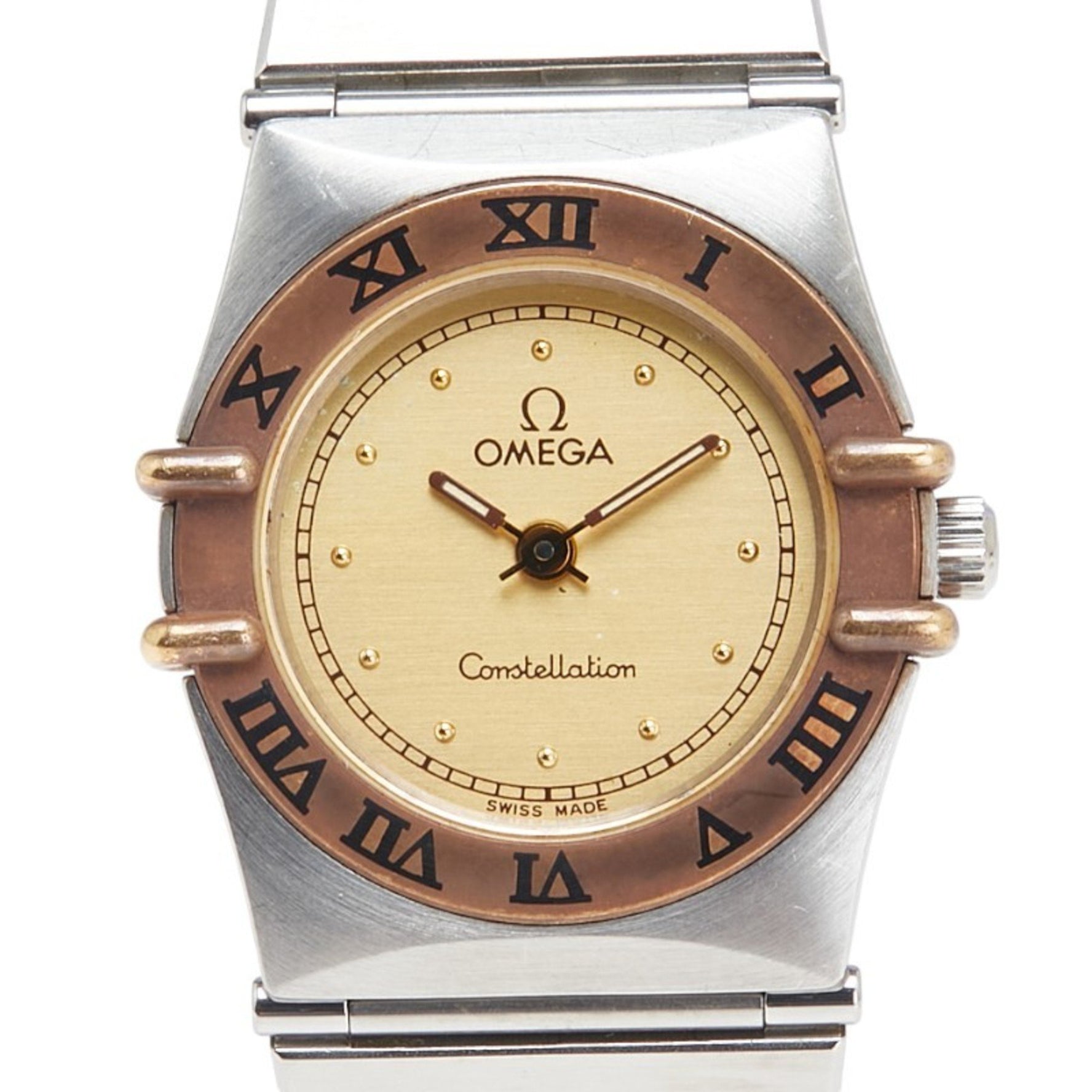 Omega Constellation Quartz Watch, Gold Dial, Stainless Steel, Plated