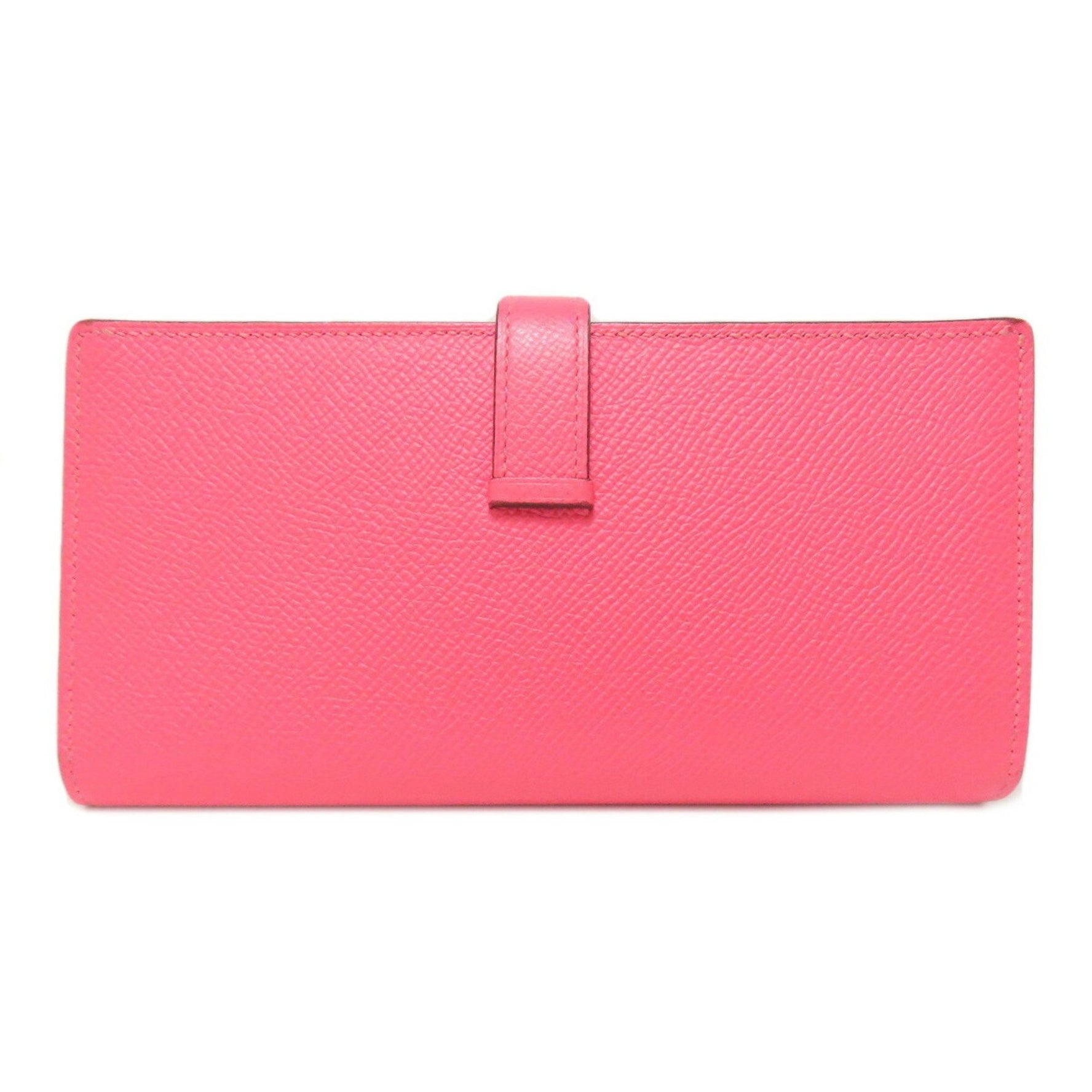 Hermès Bearn Soufflet Rose Lipstick Long Wallet Epson HERMES