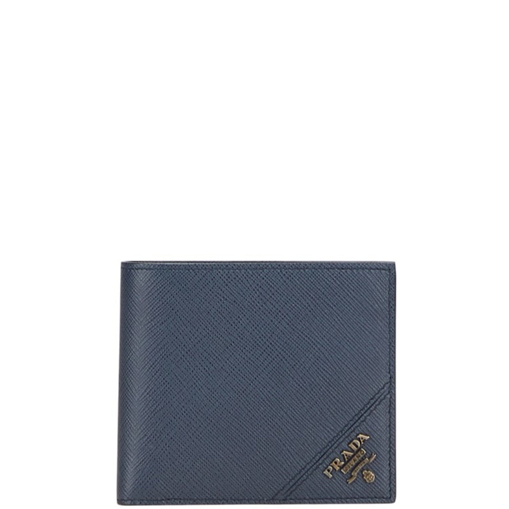 Prada Saffiano Metal Bifold Wallet Leather