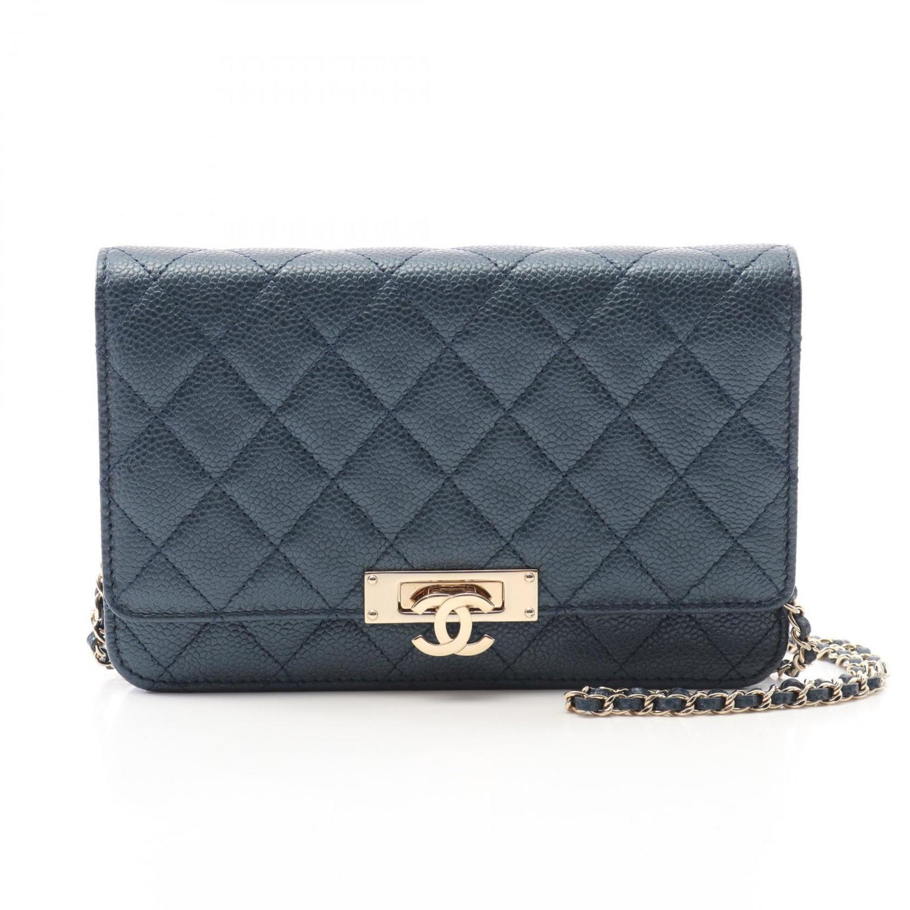 CHANEL Matelasse Coco Rock Shoulder Bag in Grained Calfskin Leather, Blue