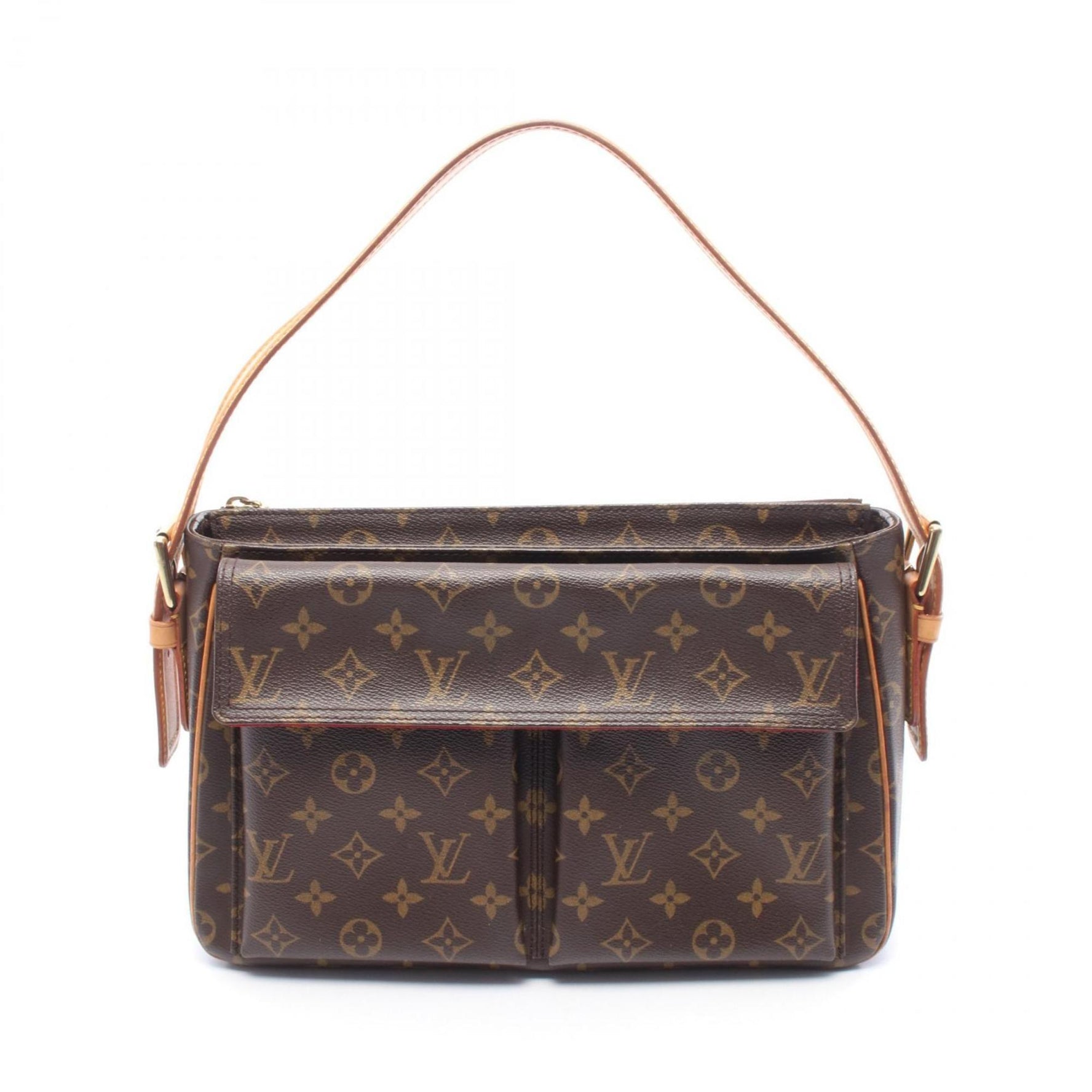 Louis Vuitton Viva Cite GM Shoulder Bag in Coated Canvas and Leather with Monogram Design