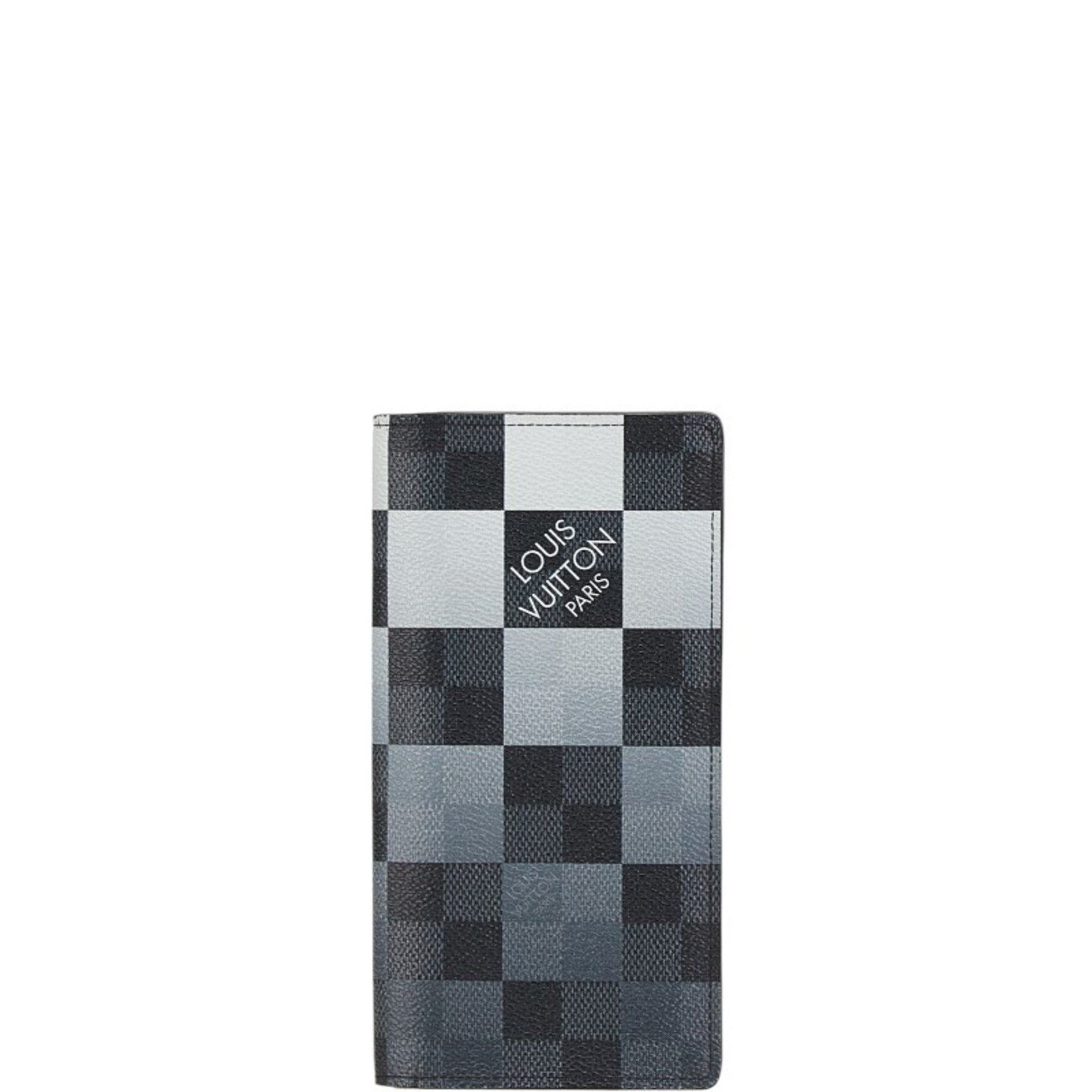 Louis Vuitton Damier Graphite Giant Portefeuille Brazza NM Long Wallet Black Grey PVC Leather
