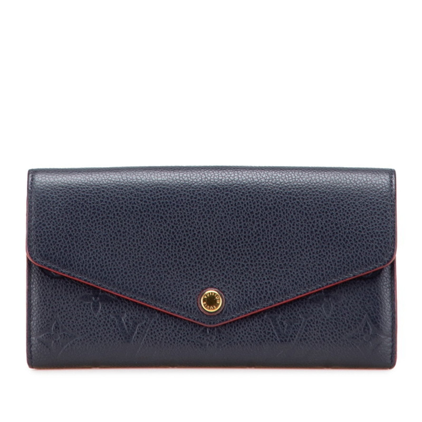 Louis Vuitton Monogram Empreinte Portefeuille Emilie Long Wallet Marine Rouge Navy Leather LOUIS VUITTON