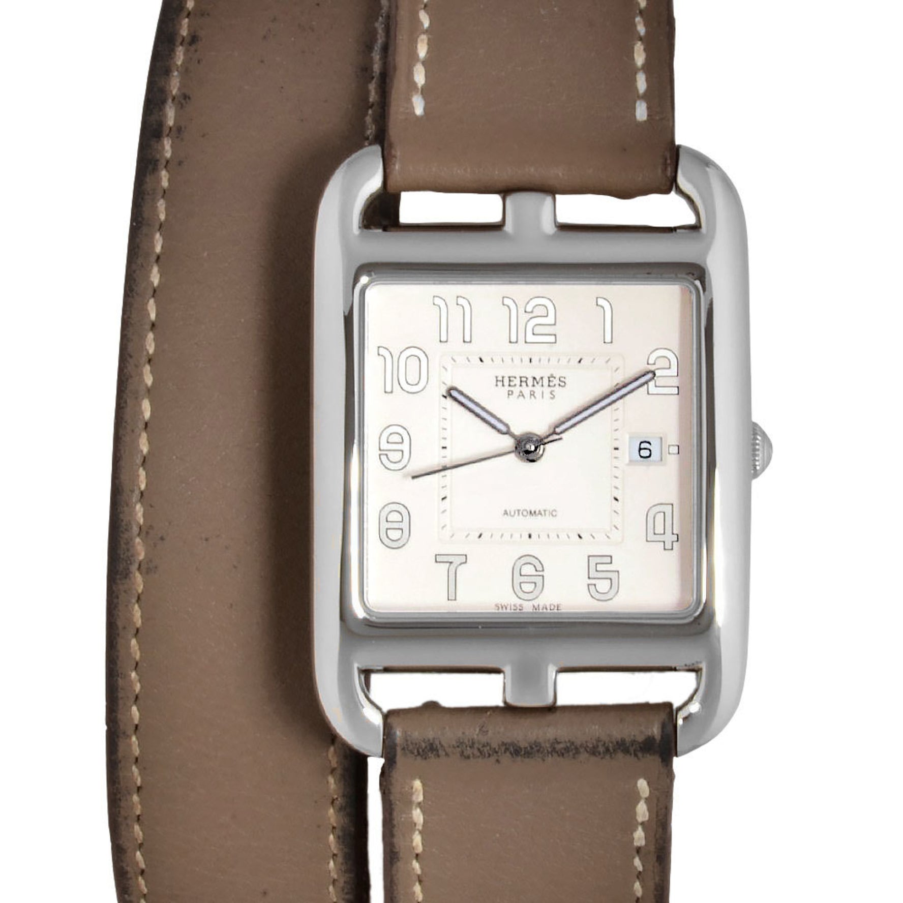Hermes Cape Cod Double Tour Wristwatch Automatic Silver Dial R Stamp