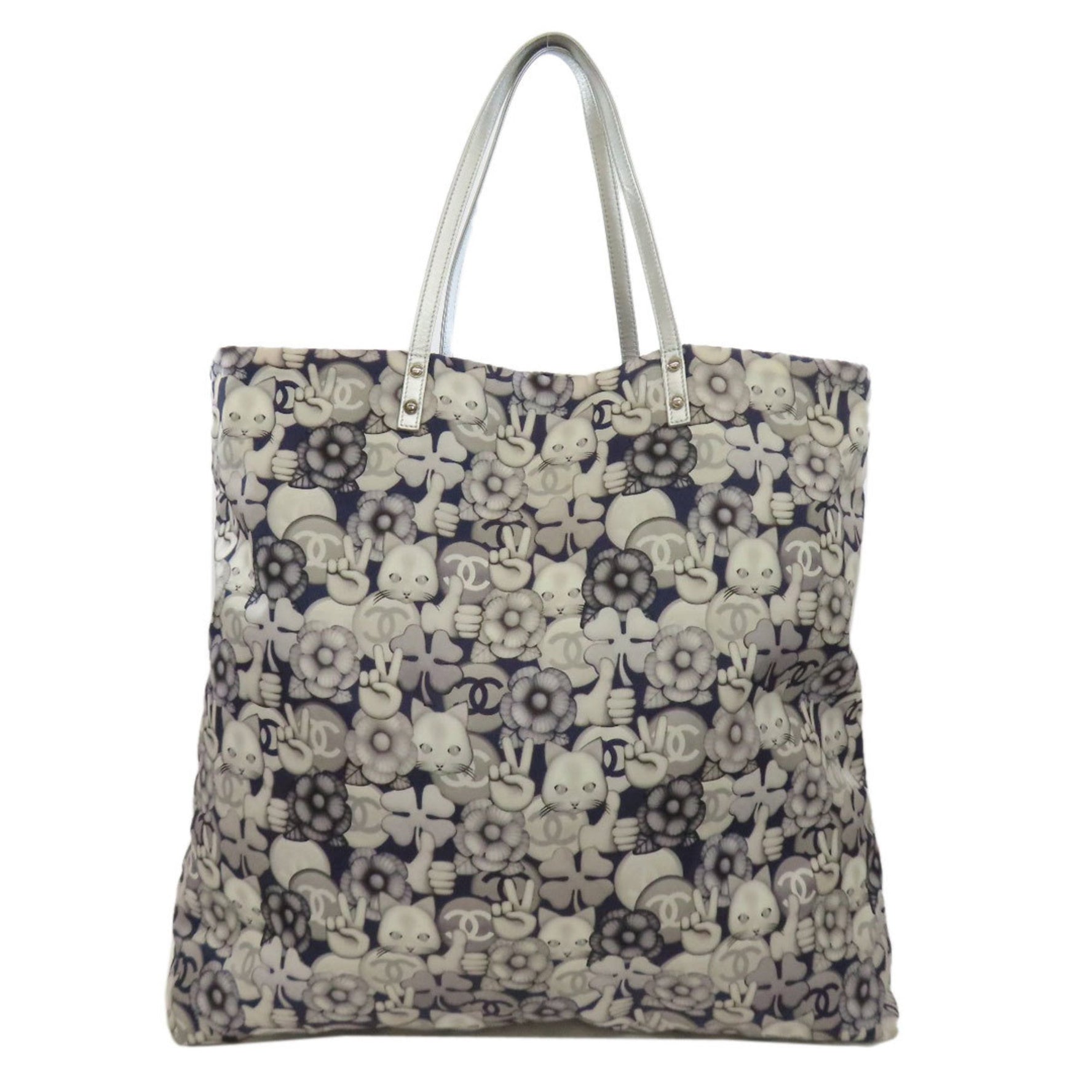 Chanel cat motif tote bag, nylon material