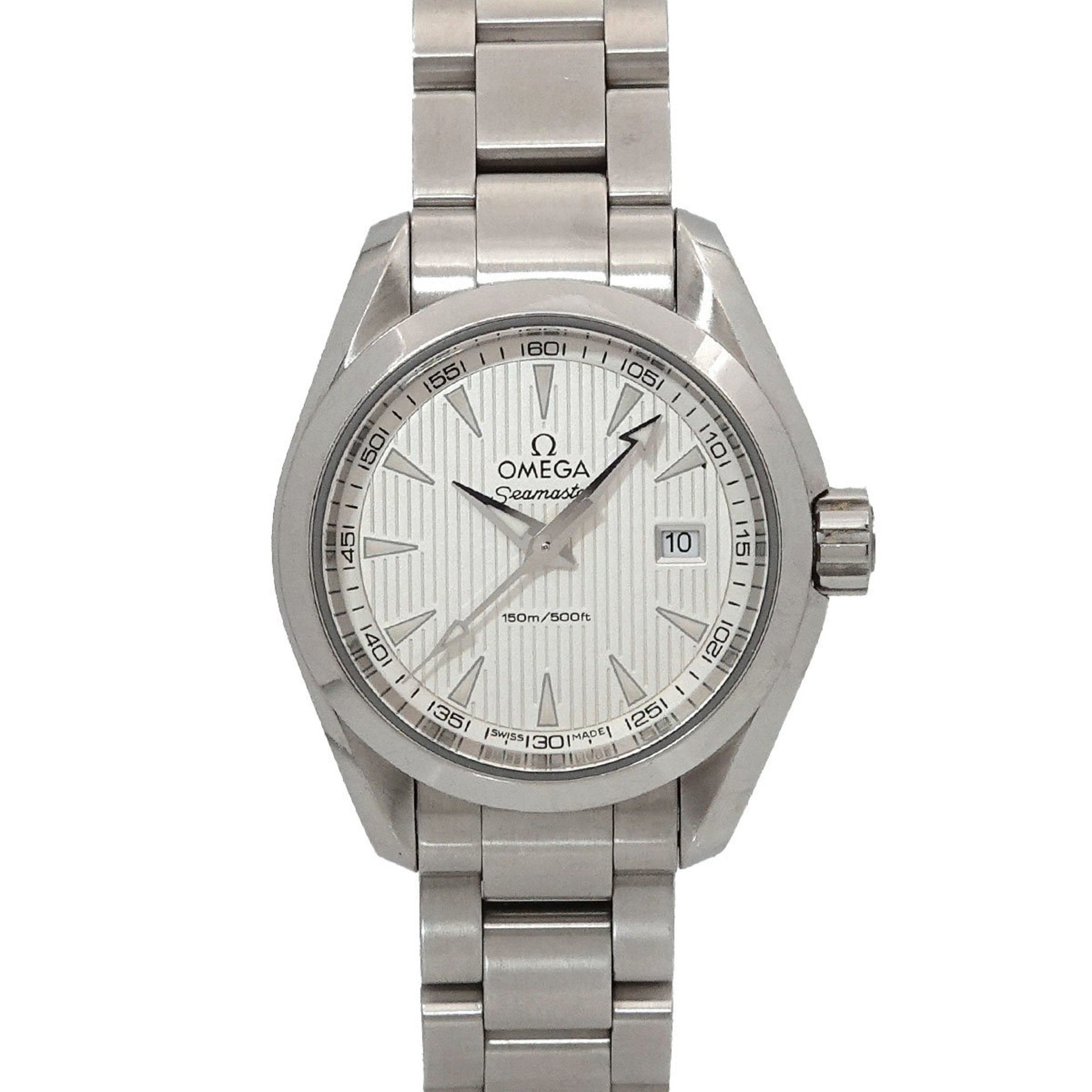 OMEGA Seamaster Aqua Terra 231 10 30 60 02 001 Women's Watch with Date Display, Silver Quartz Movement