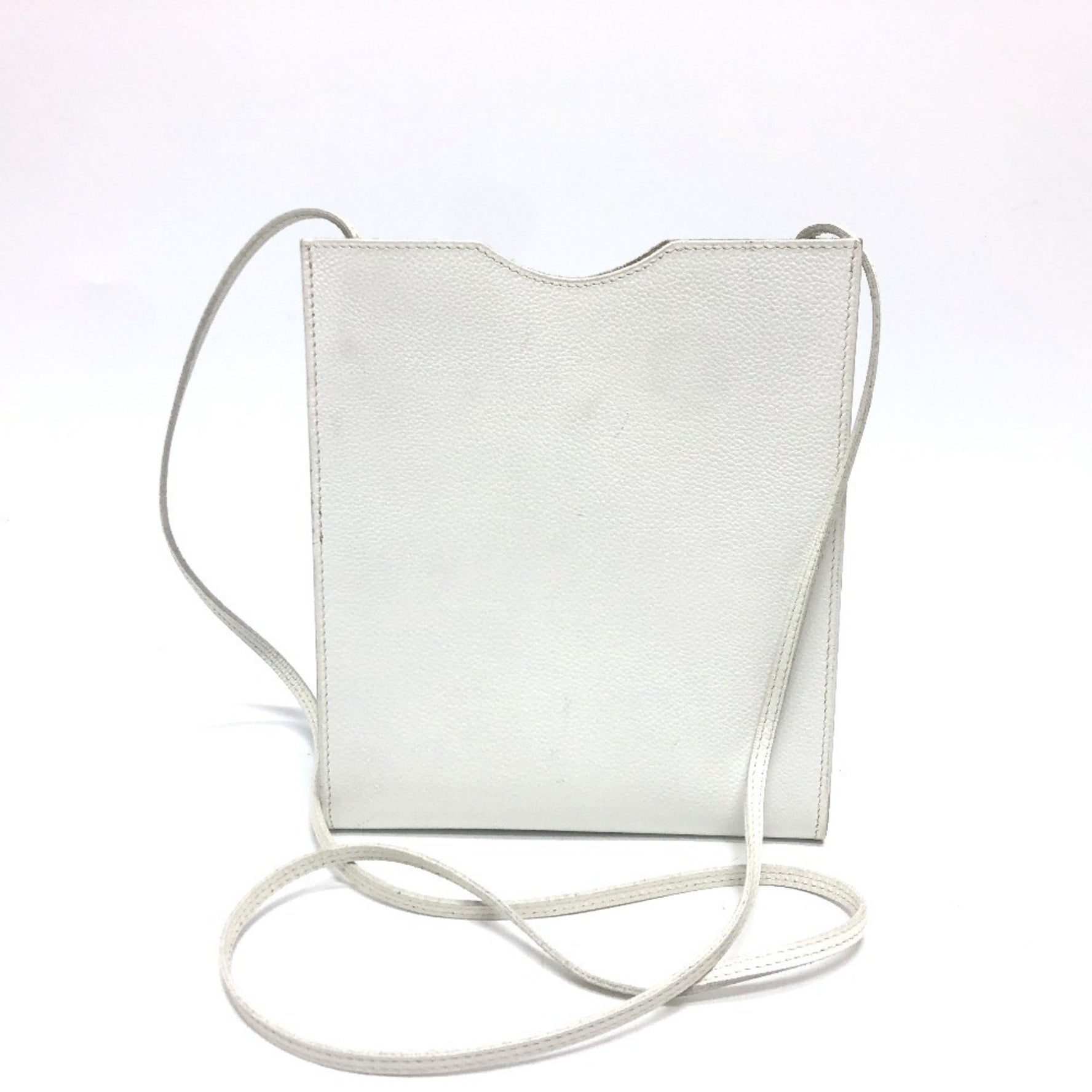 HERMES Onimetu Pochette Shoulder Bag Leather Women's White