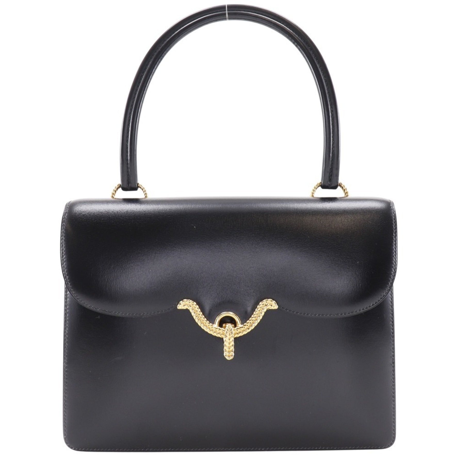 Hermes Vasco Handbag Box Calf 1983 〇M Flap