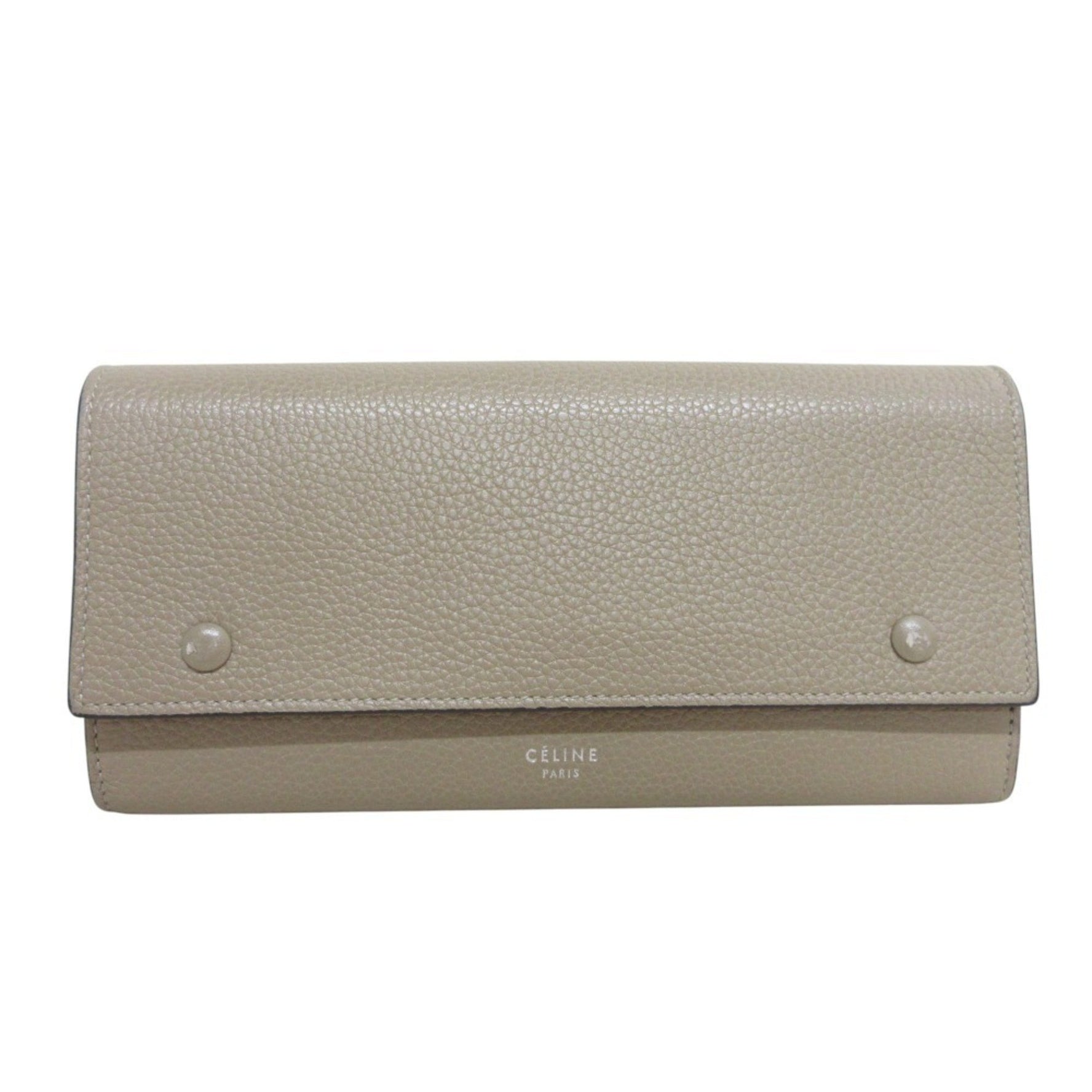 CELINE Phoebe Large Flap Multi-Function Leather Long Wallet