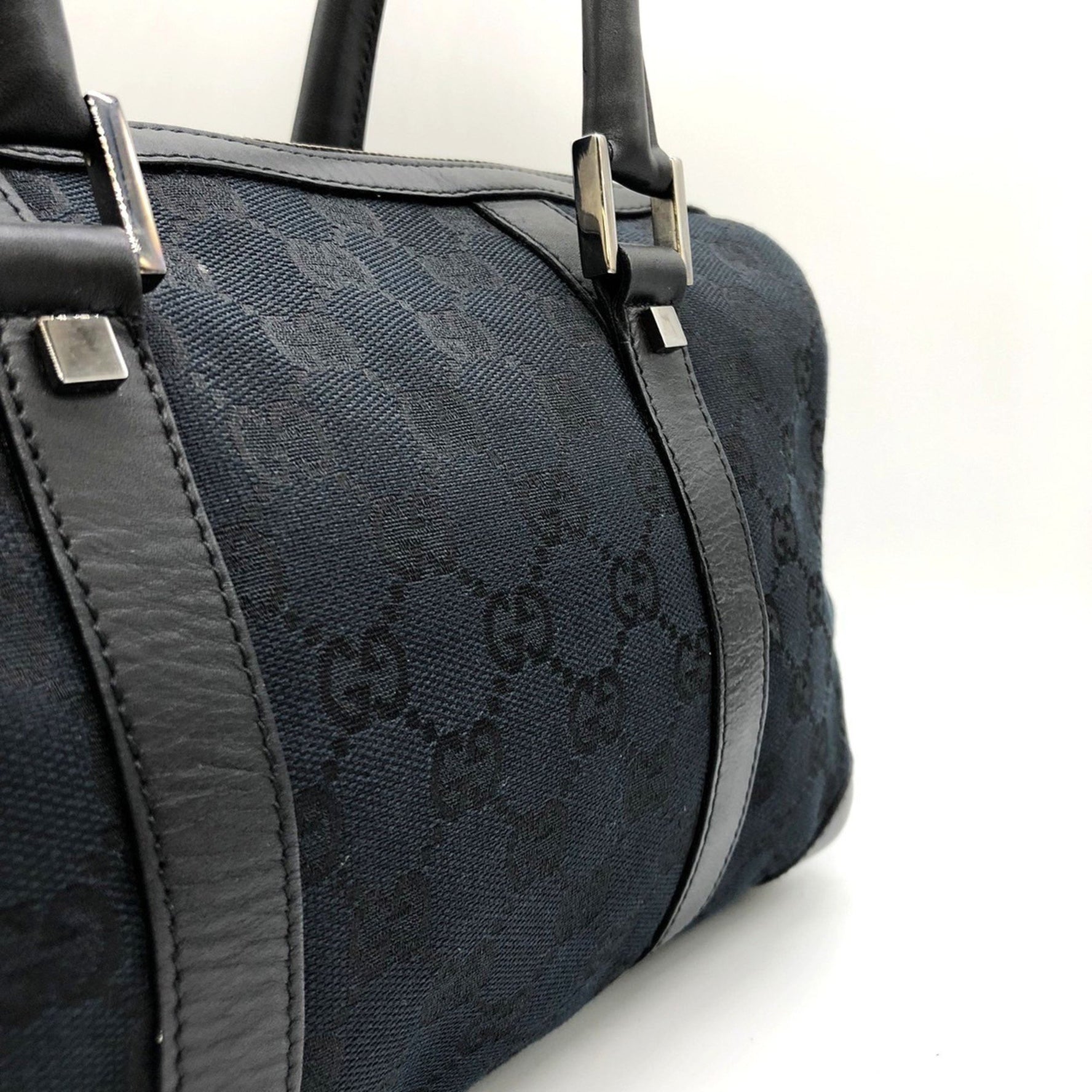 GUCCI 0000851 GG Canvas Mini Boston Bag in Black for Men and Women