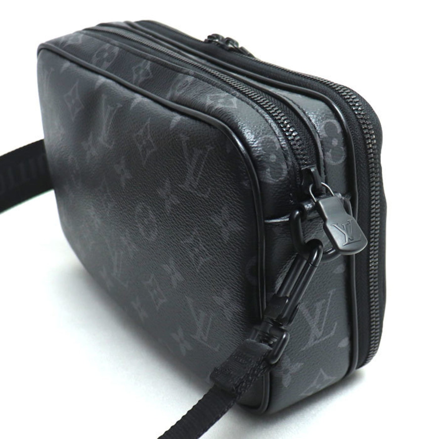 LOUIS VUITTON Louis Vuitton Alpha Shoulder Bag Monogram Eclipse Black M46955 IC Chip Men's