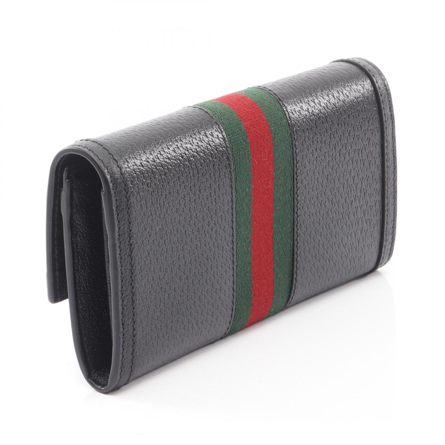 Gucci Ophidia Web Stripe Bifold Long Wallet, Leather