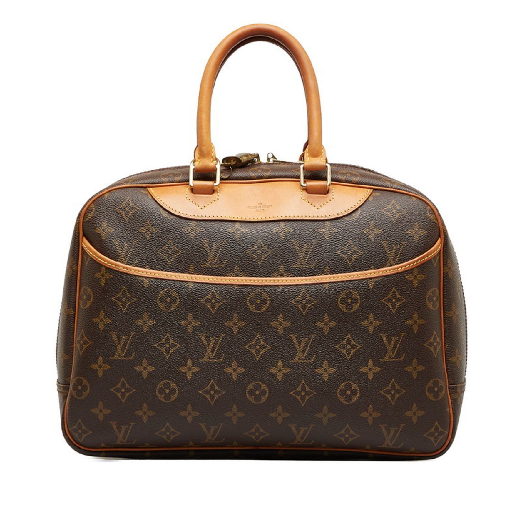 Louis Vuitton Monogram Deauville Handbag M47270 Brown PVC Leather Women's LOUIS VUITTON