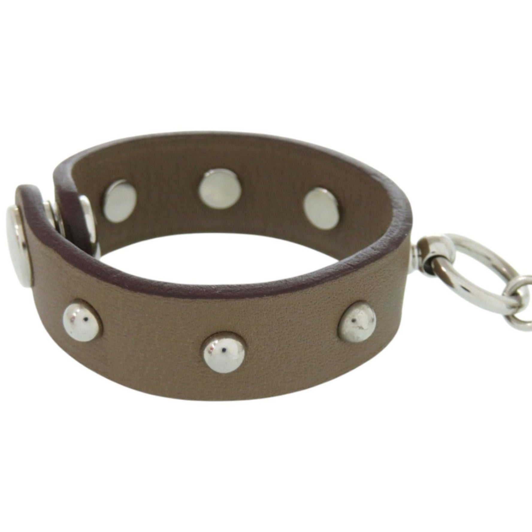 Hermès Glove Holder Etoupe Swift Leather with Silver Hardware and Brown Keychain 0202 HERMES