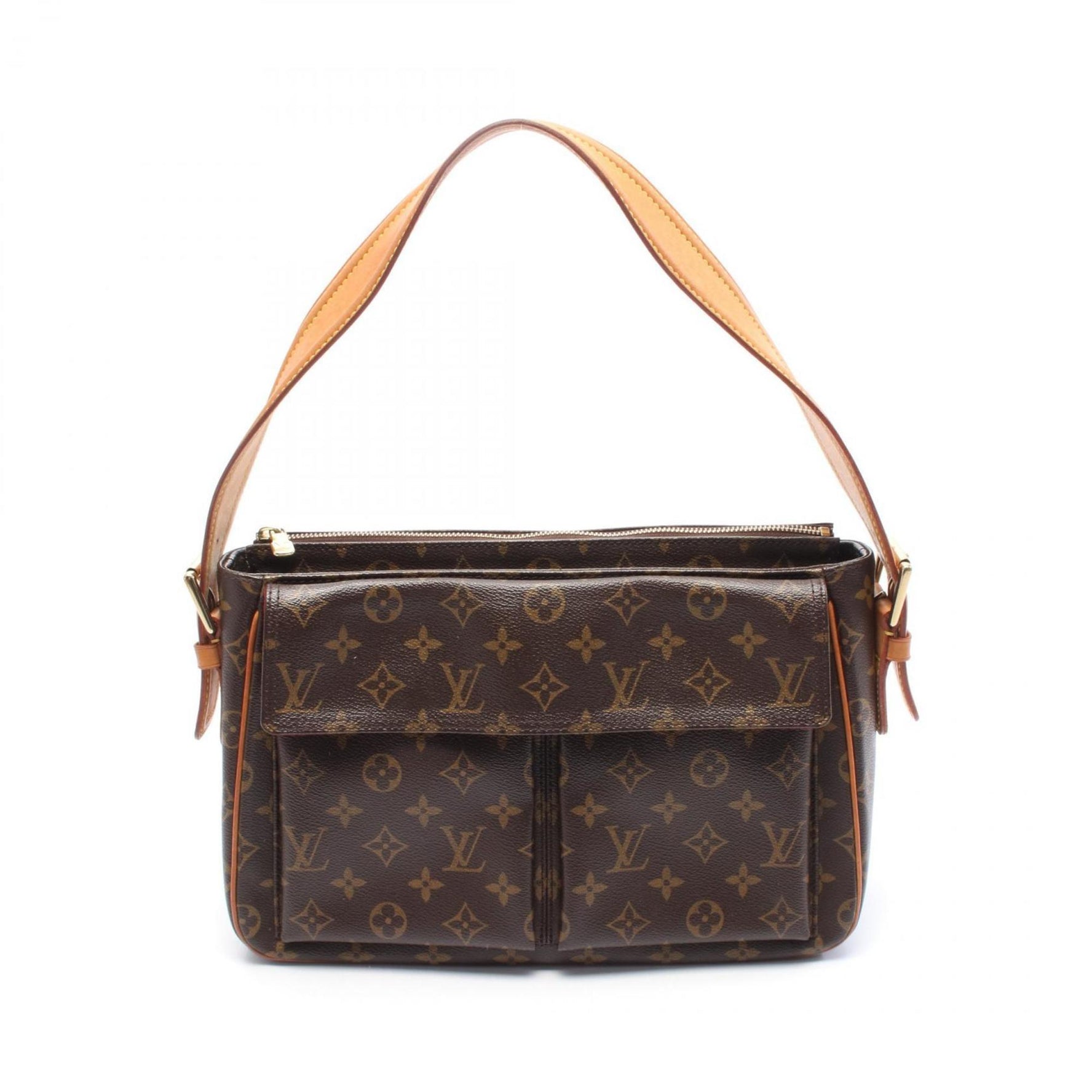Louis Vuitton Vivacite GM Shoulder Bag Coated Canvas Leather Monogram