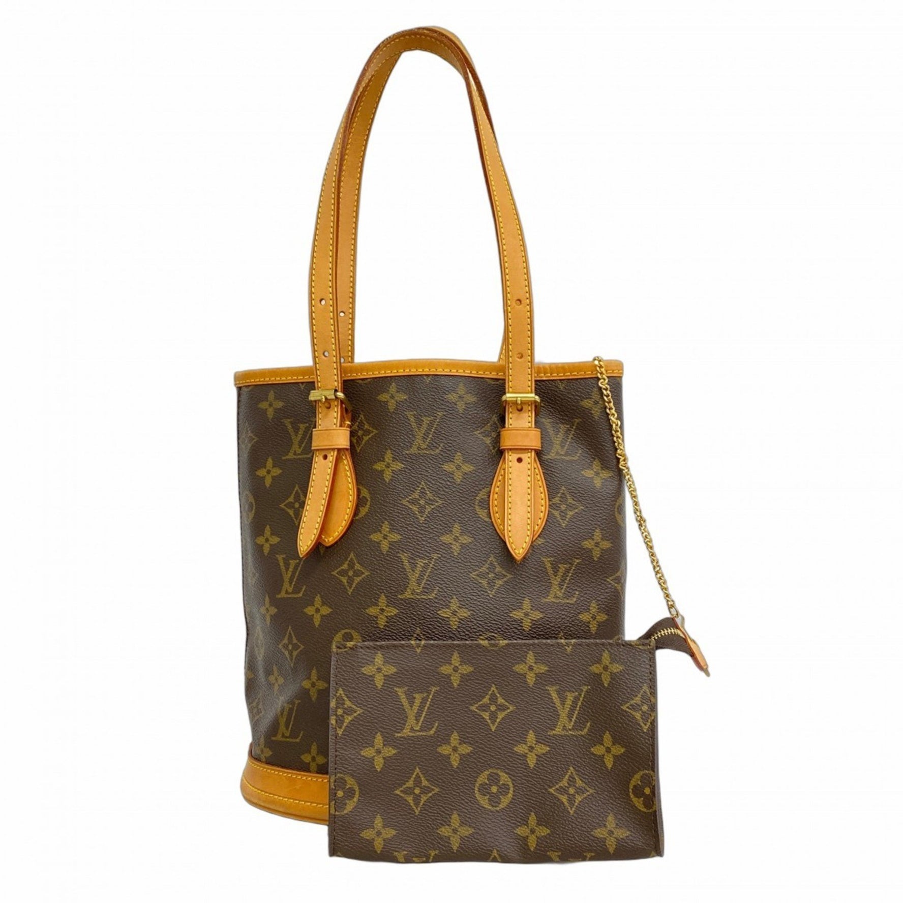 Louis Vuitton Monogram Bucket PM Tote Bag M42238 Brown Women's