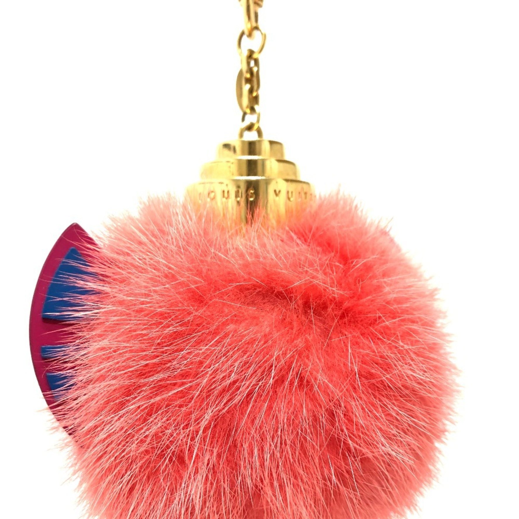 LOUIS VUITTON M65143 Totem Bag Charm Keychain with Fur, Women's, Pink