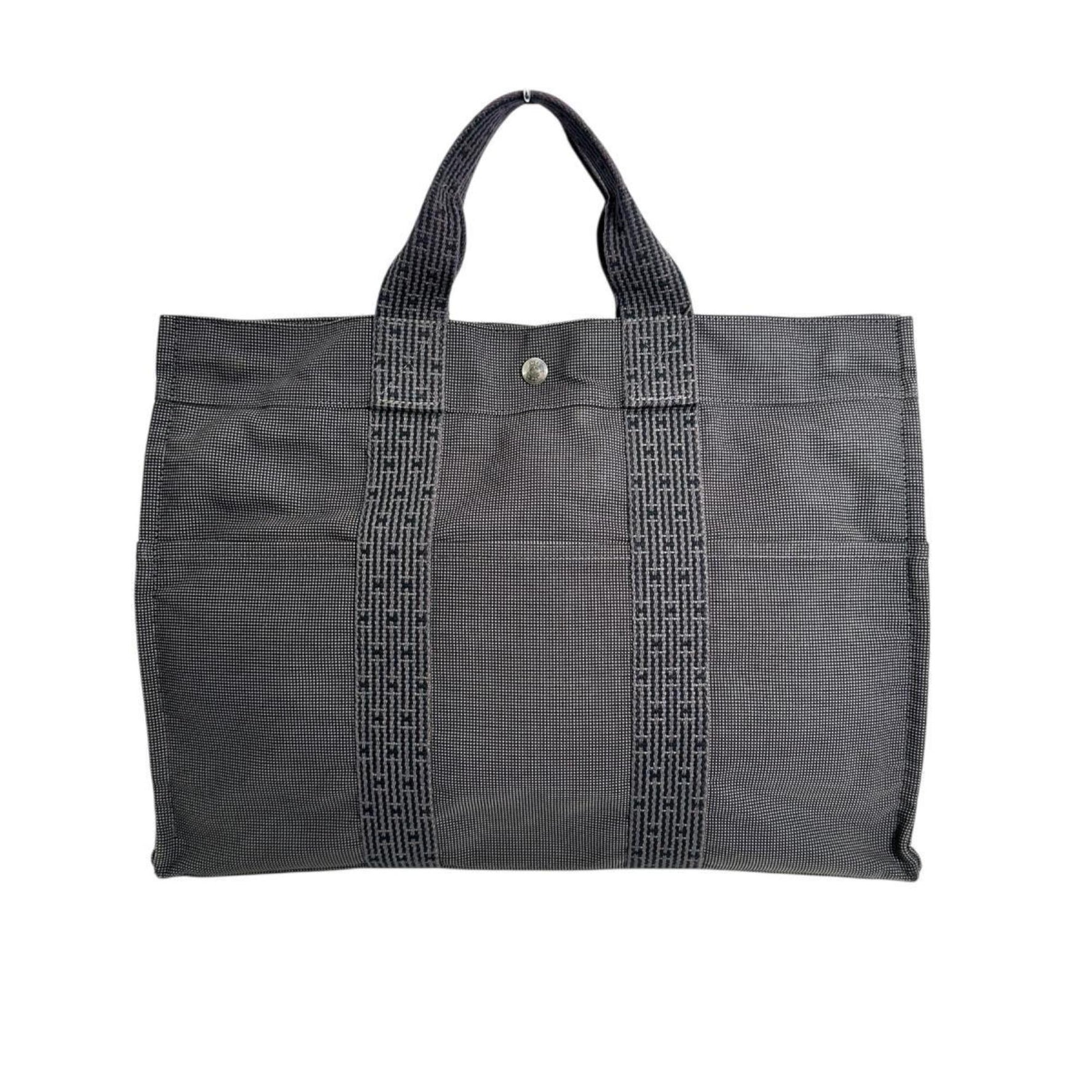 Hermes Tote Bag Handbag Canvas Air Line MM Cotton