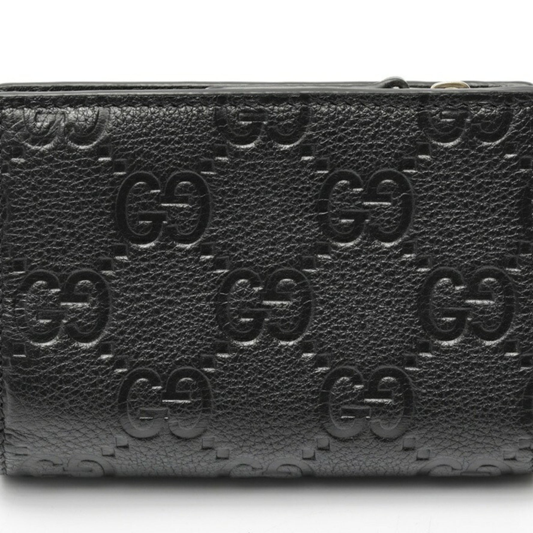 Gucci GG Emblem Medium Wallet Bifold Grain Leather