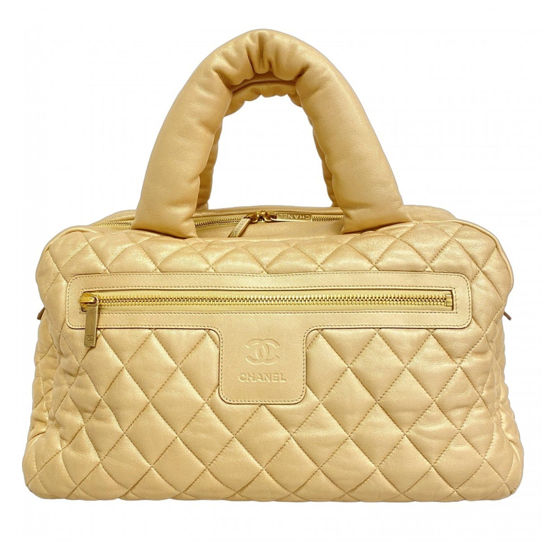 Chanel Coco Cocoon Leather Handbag in and Champagne