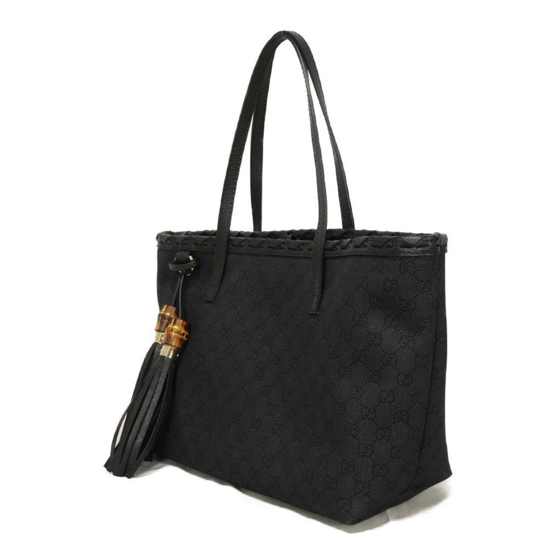 Gucci GG Denim Calfskin Tote Bag with Tassel Charm, Men's and