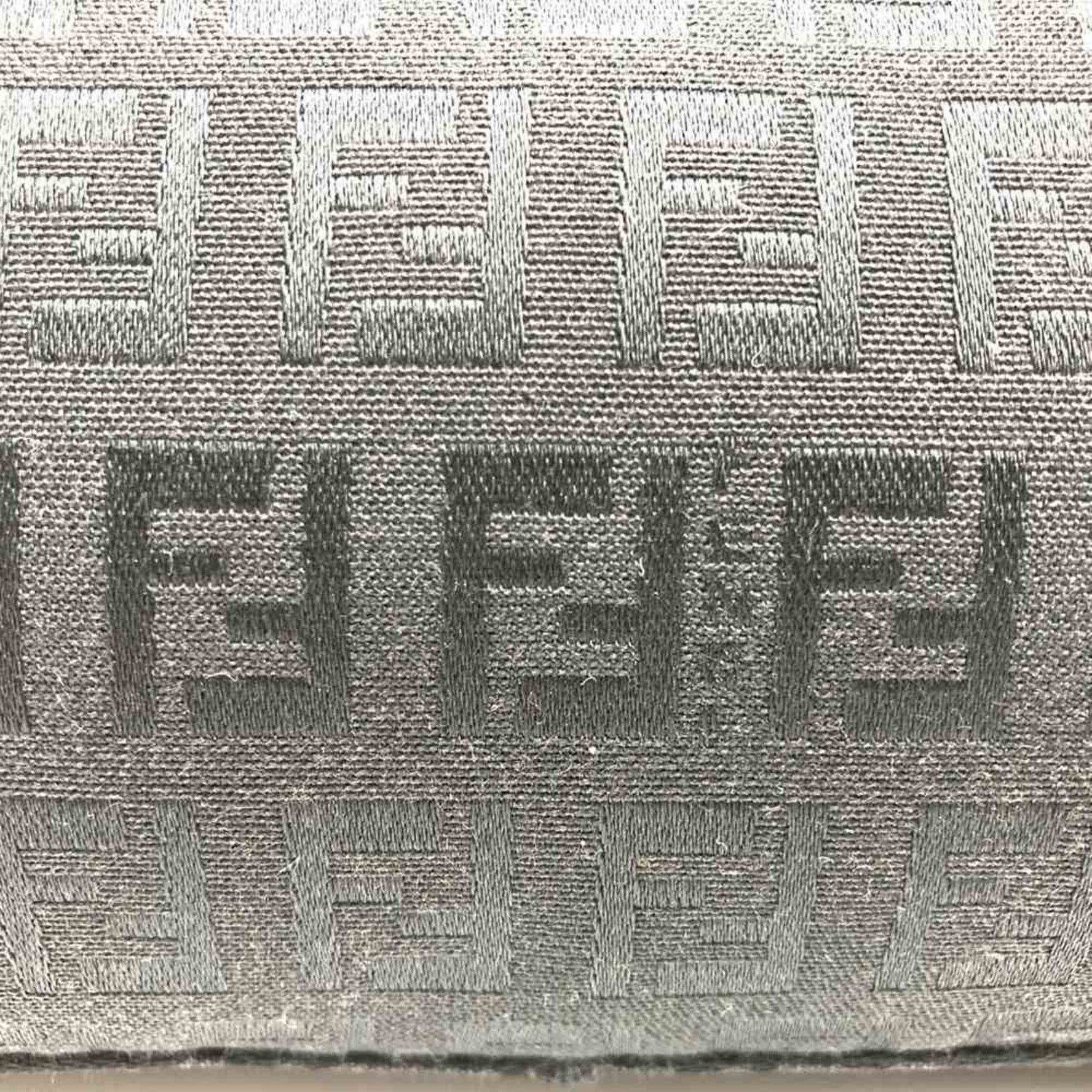 FENDI Zucchino Pouch Canvas Leather