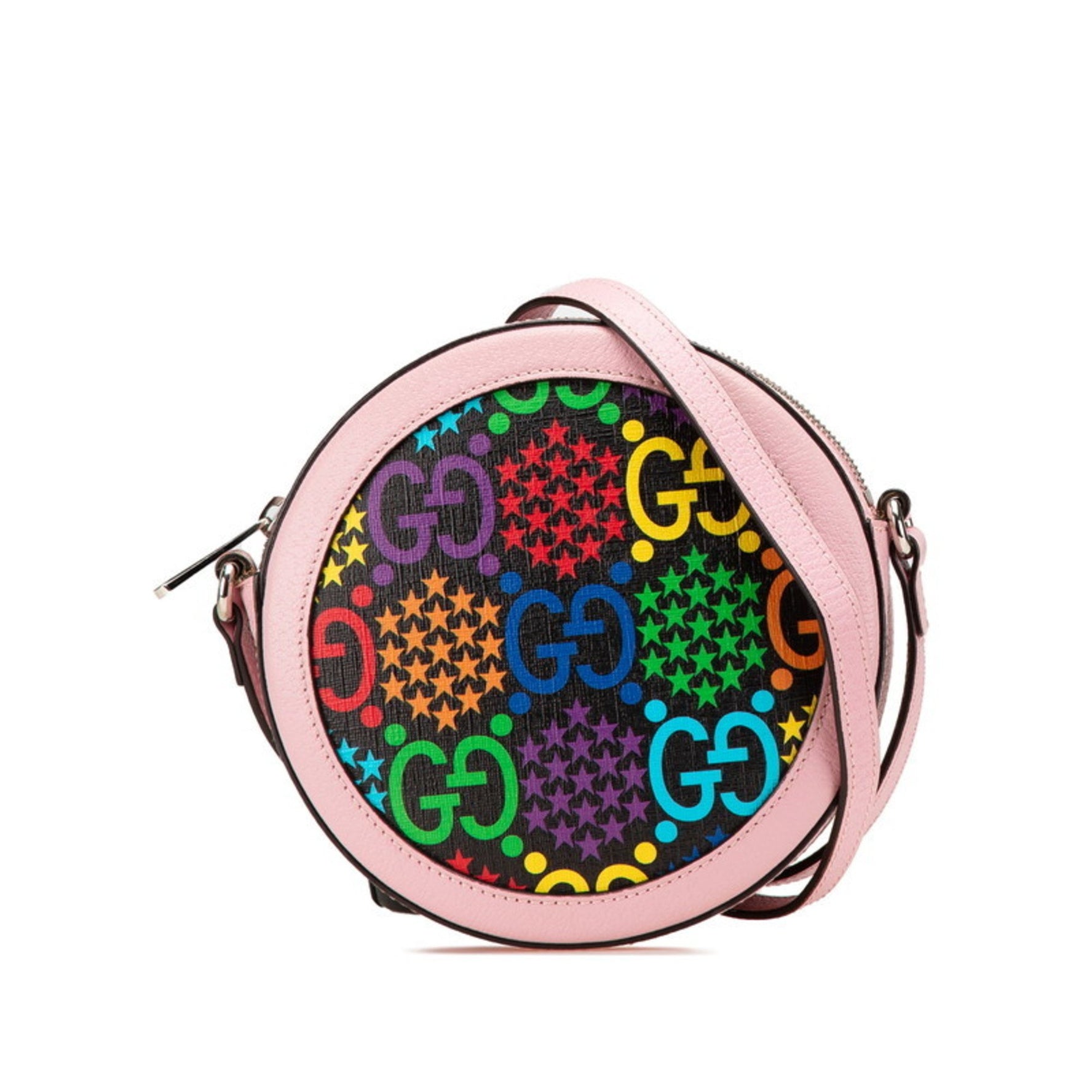 Gucci GG Psychedelic Shoulder Bag Pink Multicolor PVC Leather