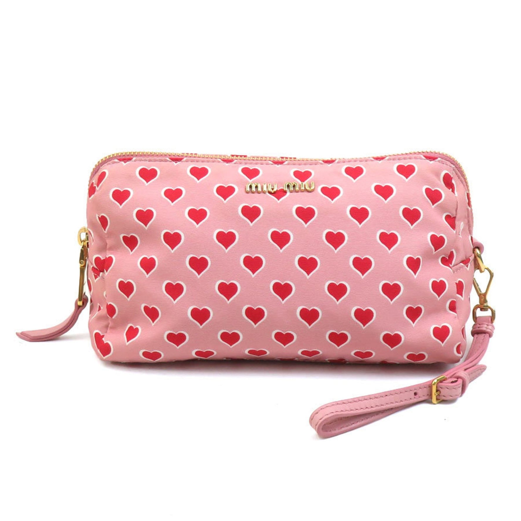 Miu Miu Miu Nylon Canvas Pouch