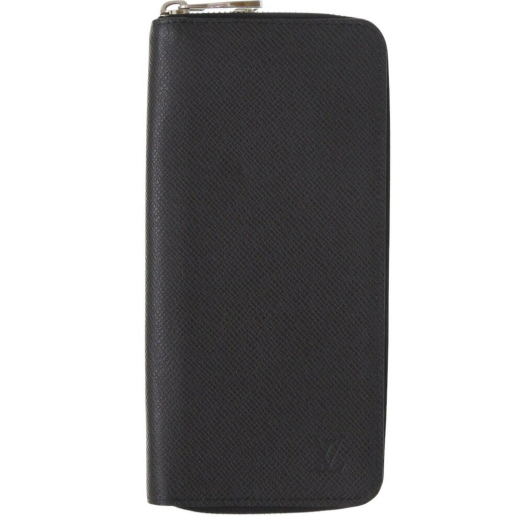 Louis Vuitton Round Zippy Wallet Vertical Taiga Noir Long Black LV 0632