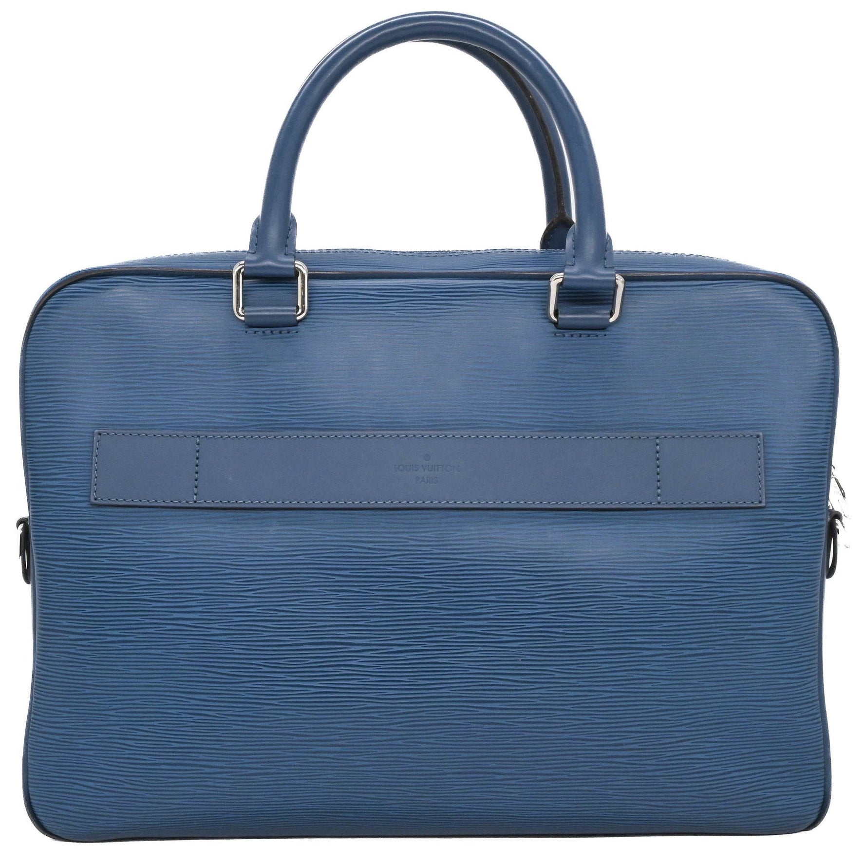 LOUIS VUITTON Louis Vuitton Porte-Document Handbag in Epi Leather, Blue, Blue Celeste, M54043