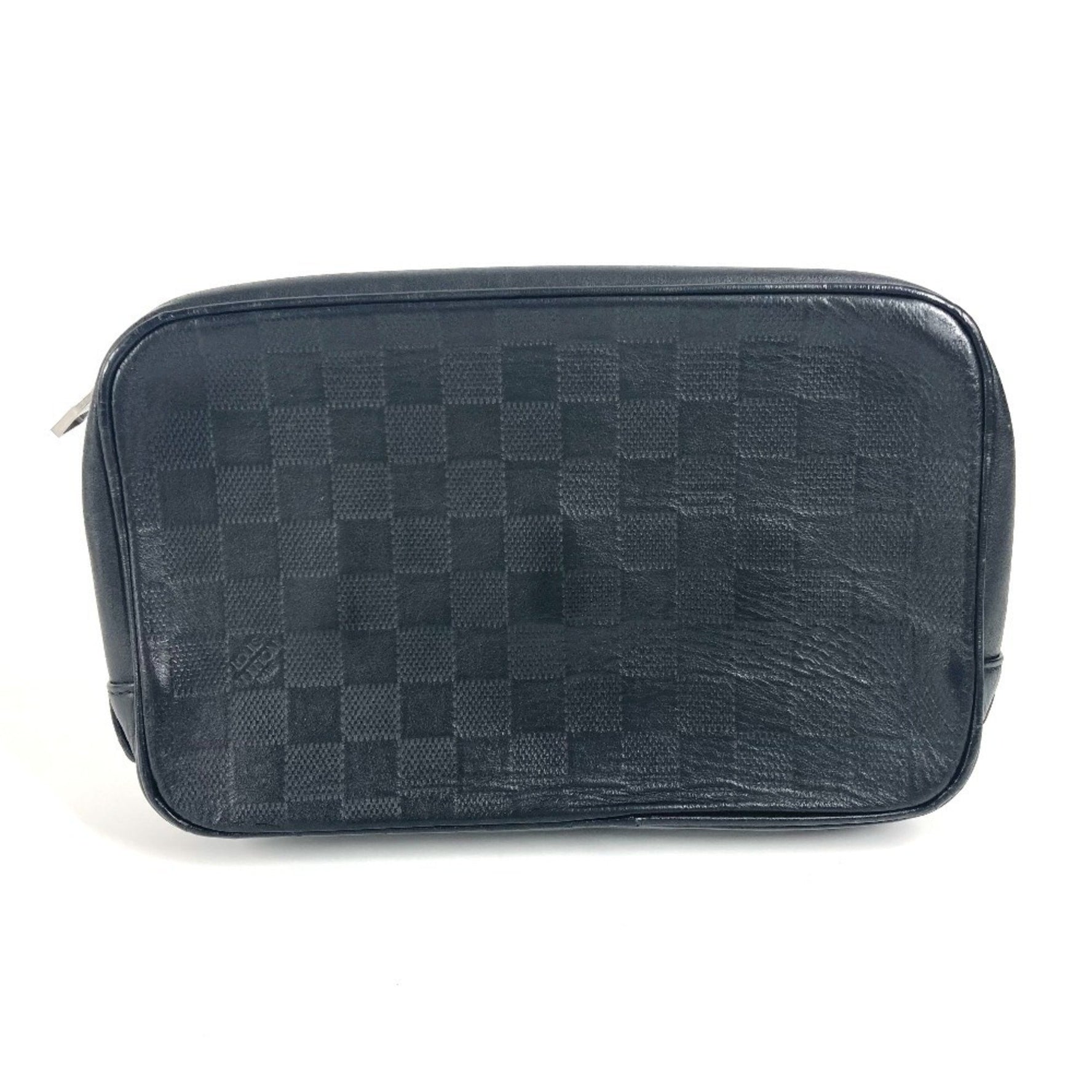 Louis Vuitton Damier Infini Truss Toilette Pouch Bag Clutch Second Leather Men's Onyx Black