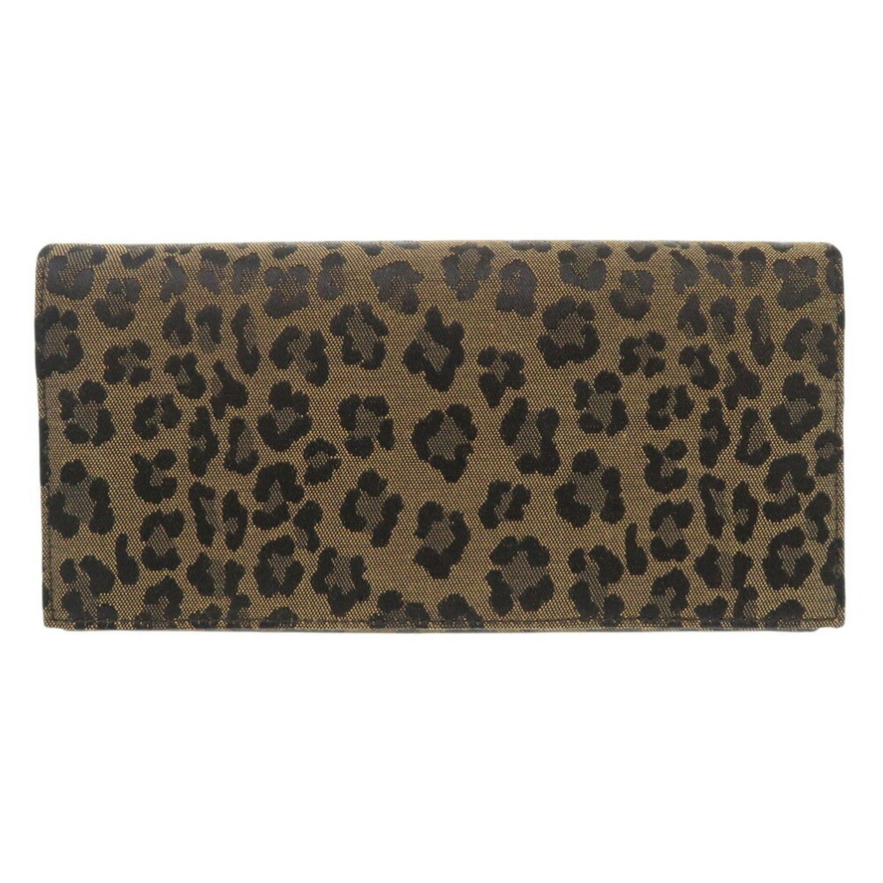 Fendi Leopard Print Canvas/Leather Beige Long Wallet
