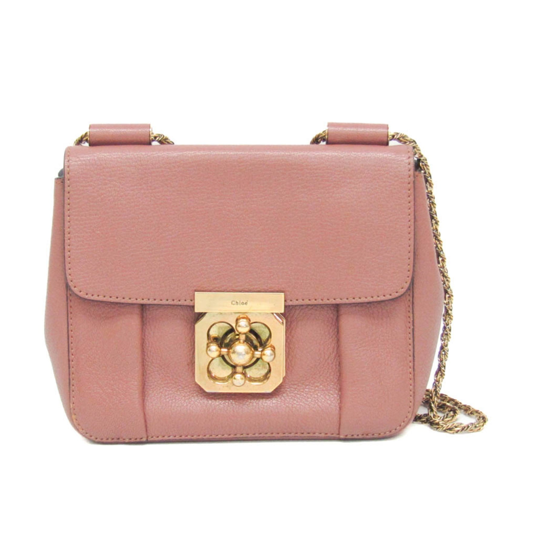 Chloé Elsie Leather Shoulder Bag Coral Pink