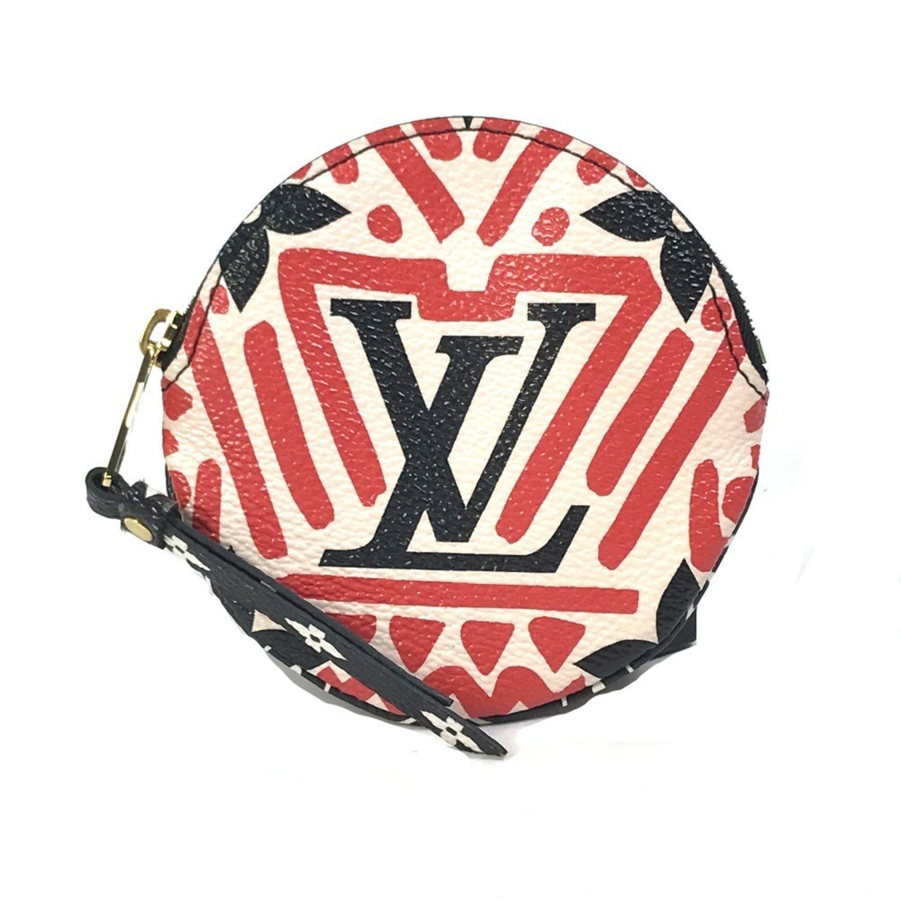 LOUIS VUITTON M69505 LV Crafty Porte Monnaie Long Round Coin Purse in Monogram Canvas, Women's, Red, White, and Black