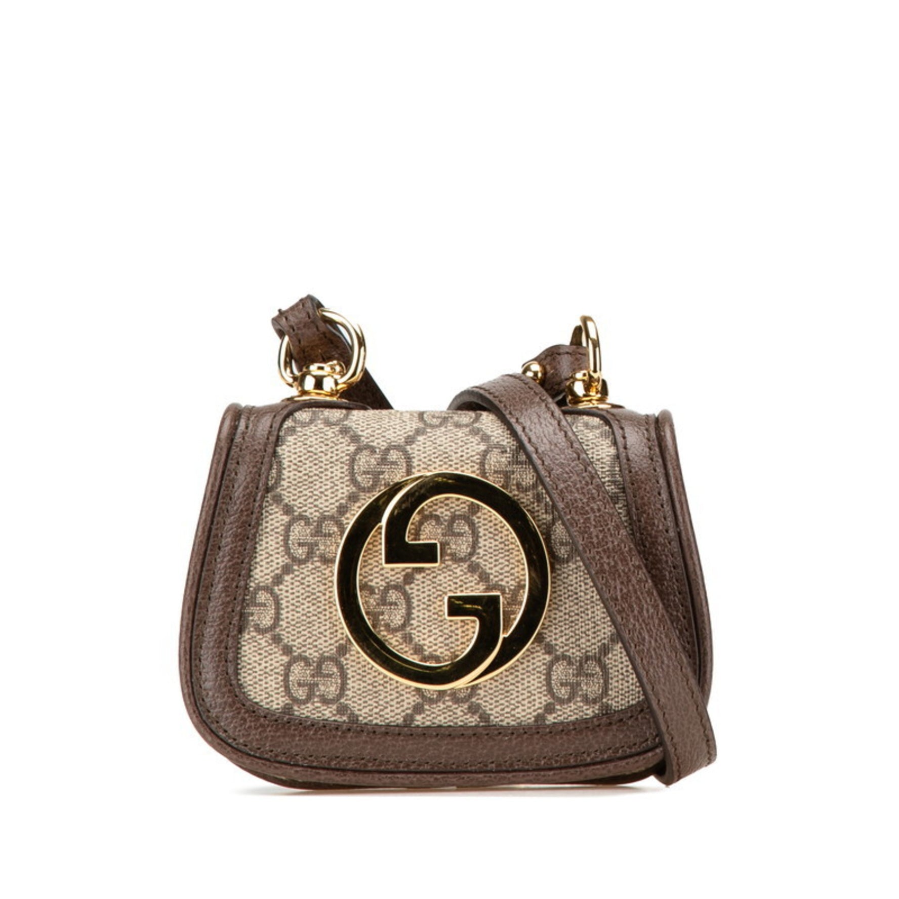 Gucci GG Supreme Interlocking G Blondie Shoulder Bag Leather