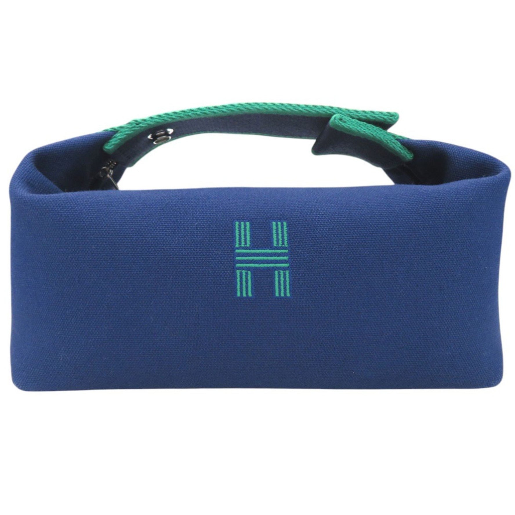 Hermès BRIDE A BRAC PM handbag in marine blue cotton