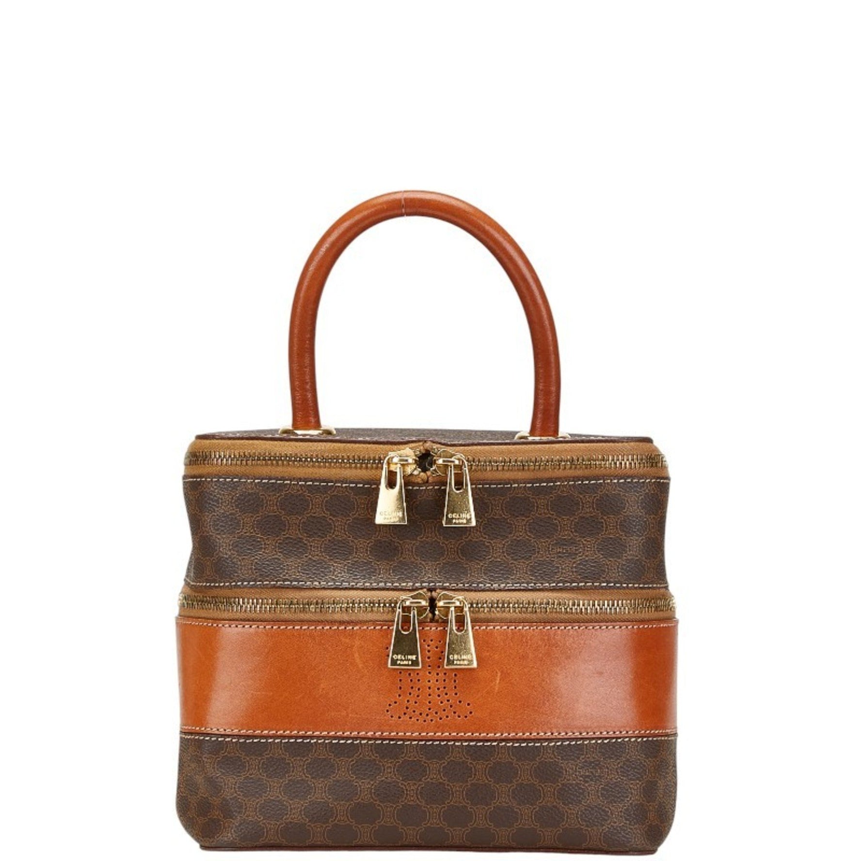 Celine Macadam Vanity Bag and Makeup Box in Leather