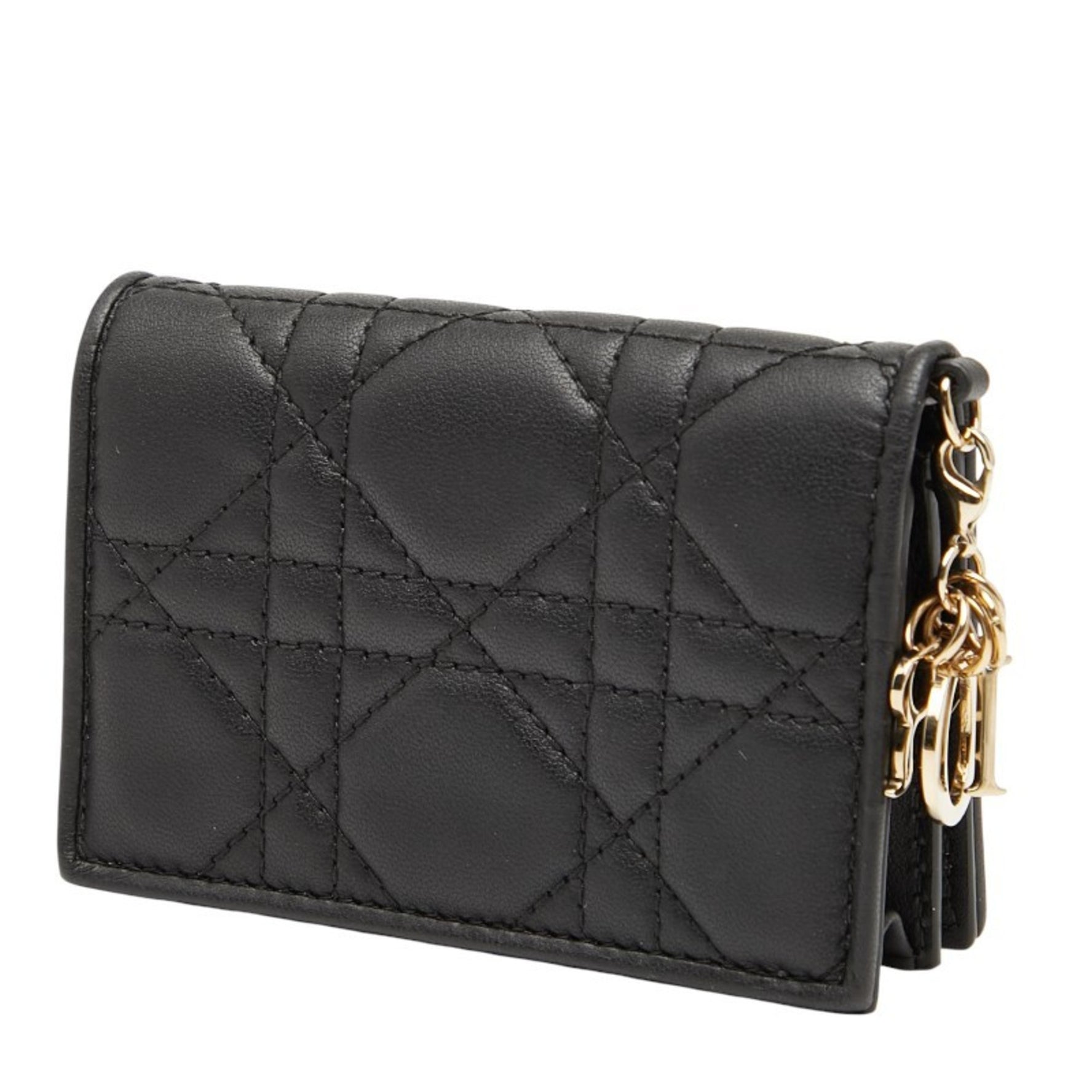 Christian Dior Dior Lady Cannage Business Card Case, Leather