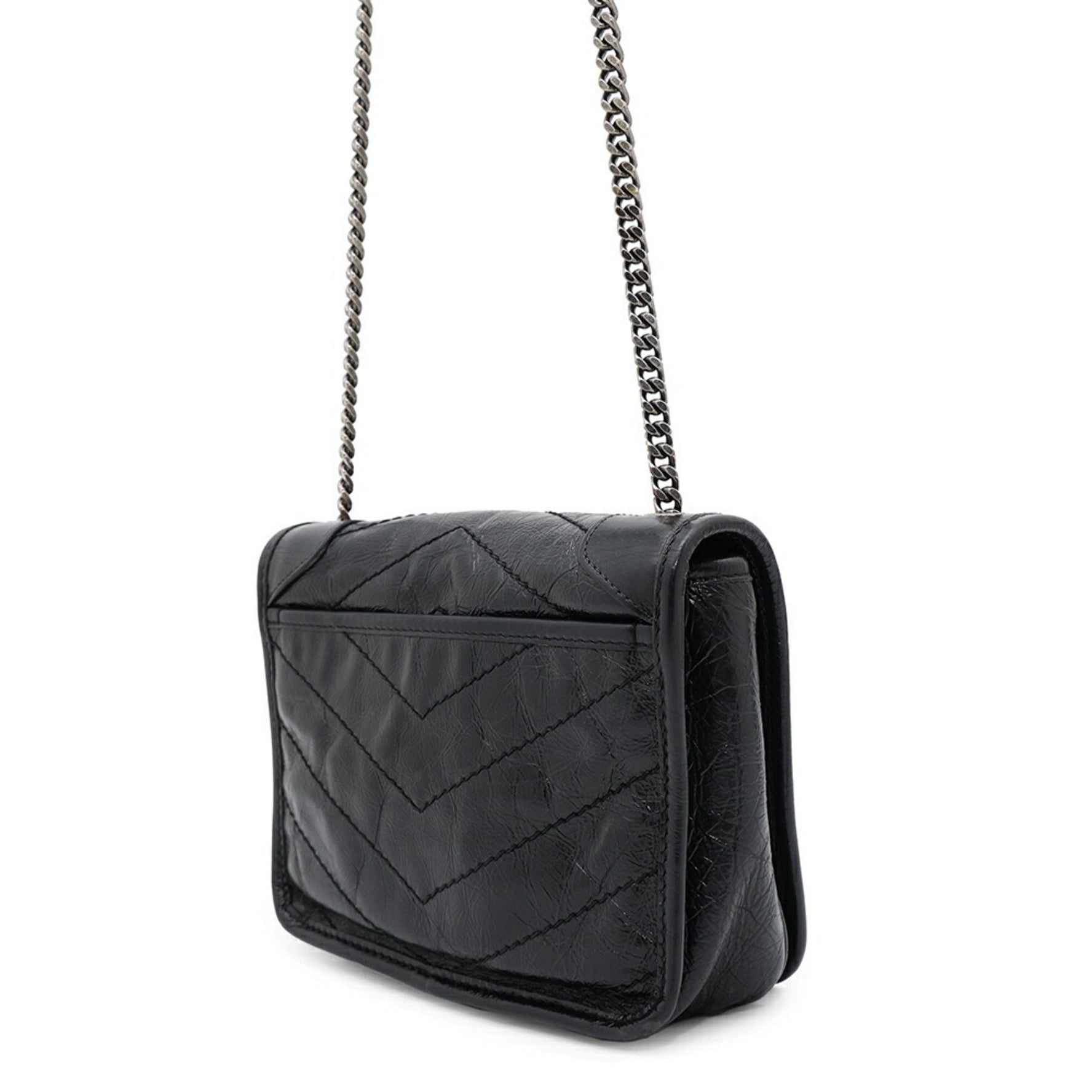 Saint Laurent Chain Shoulder Bag Niki Leather SAINT LAURENT PARIS Black