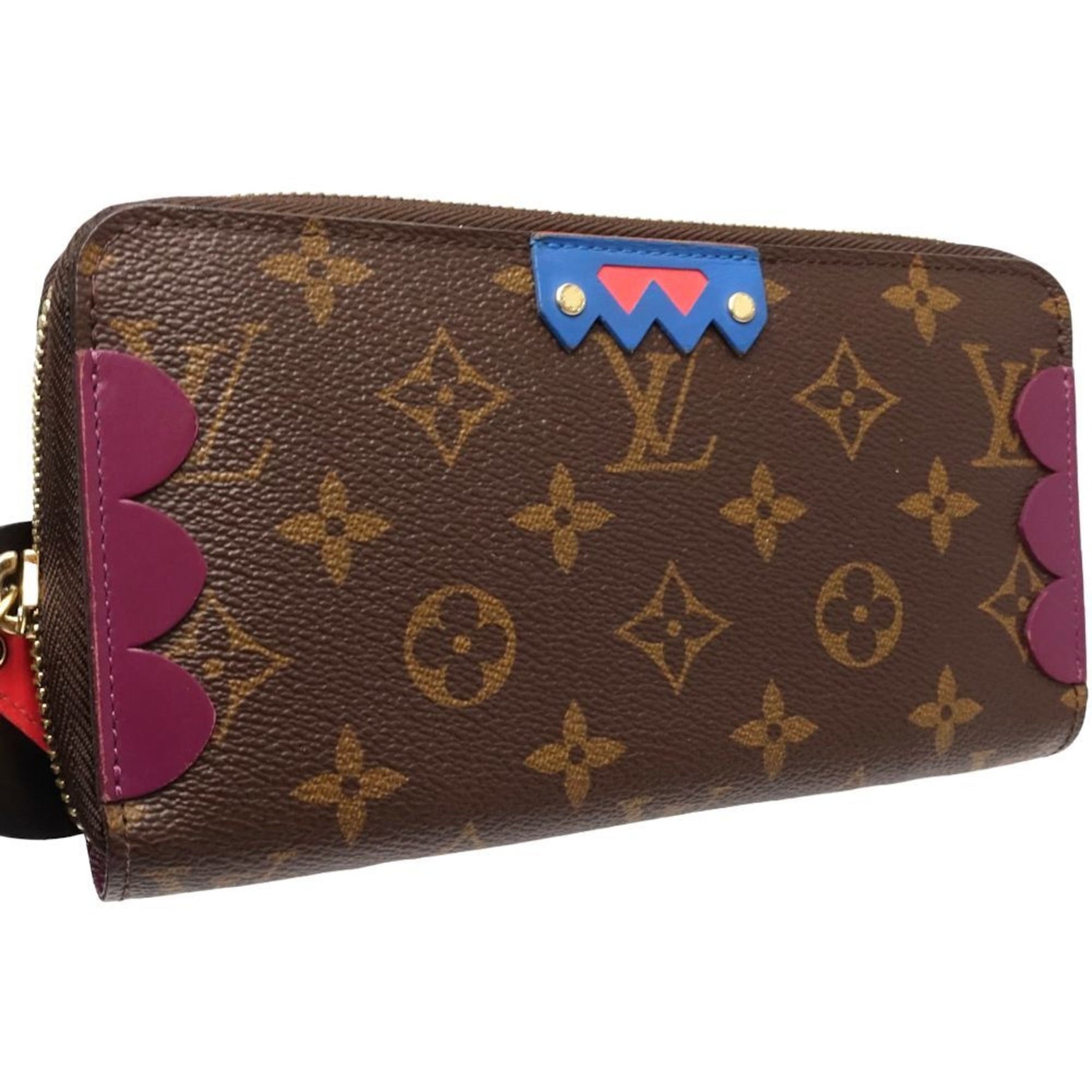 LOUIS VUITTON Louis Vuitton Long Wallet M61349 Zippy Monogram Totem Brown Magenta